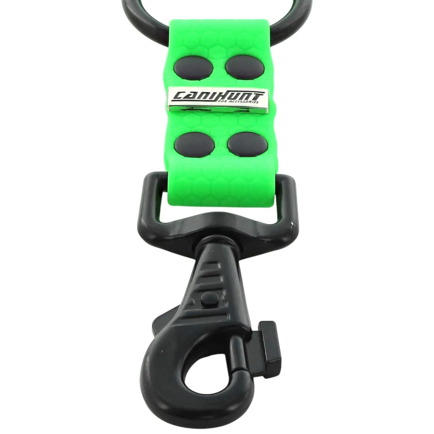 ACCOUPLE CANIHUNT MADE IN FRANCE HEXA 3 CHIENS COURT 15CM largeur 25mm VERT 2/5