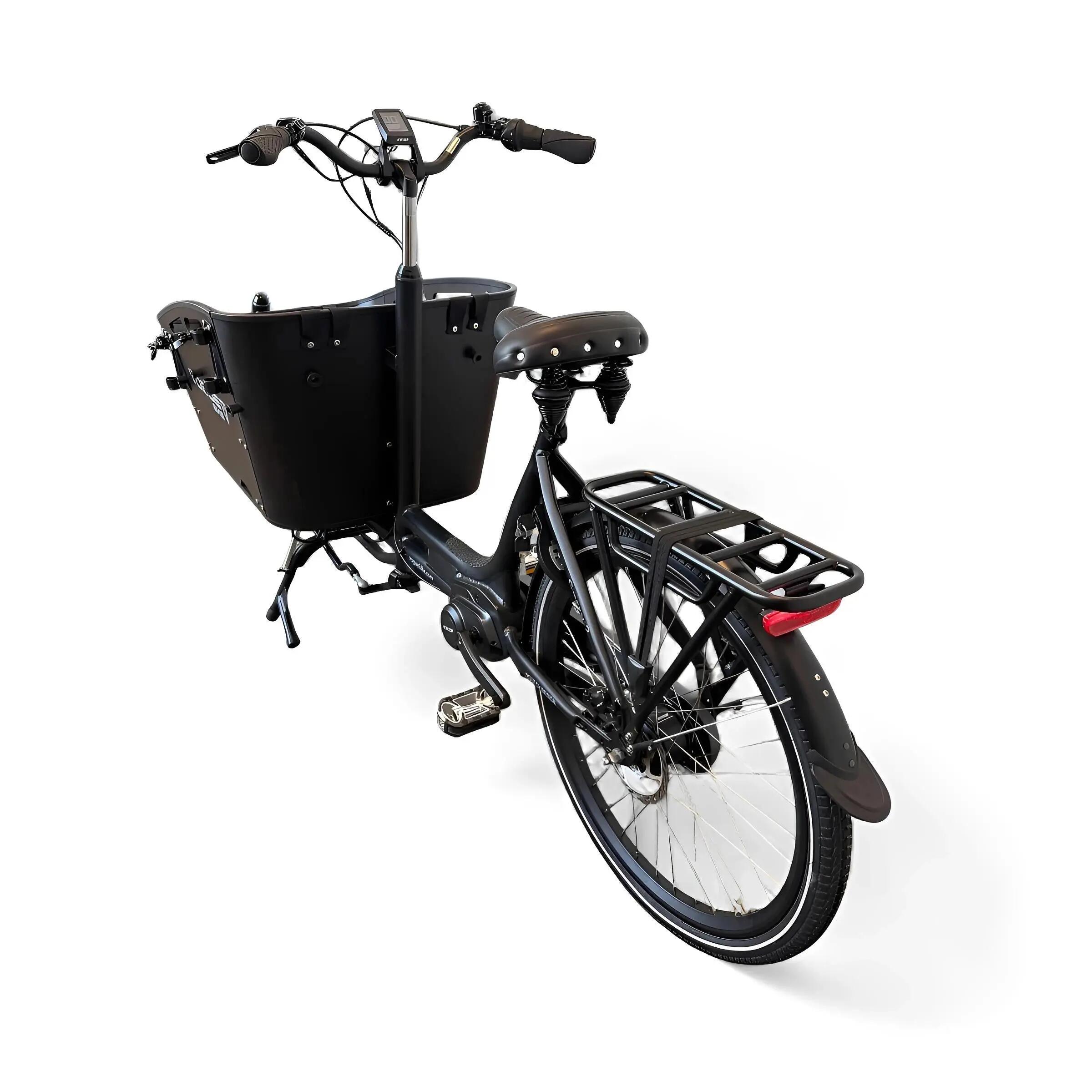 Vélo cargo électrique moteur central 80 Nm cadre 50 cm – Vogue Carry 2 noir mat 3/5
