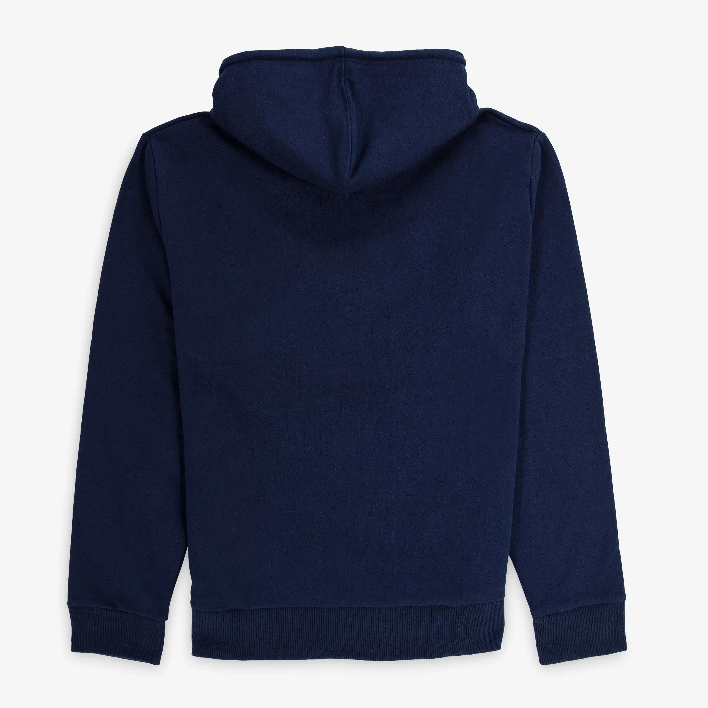 Sweat à capuche zippé Seydina en coton molletonné bleu marine 2/3