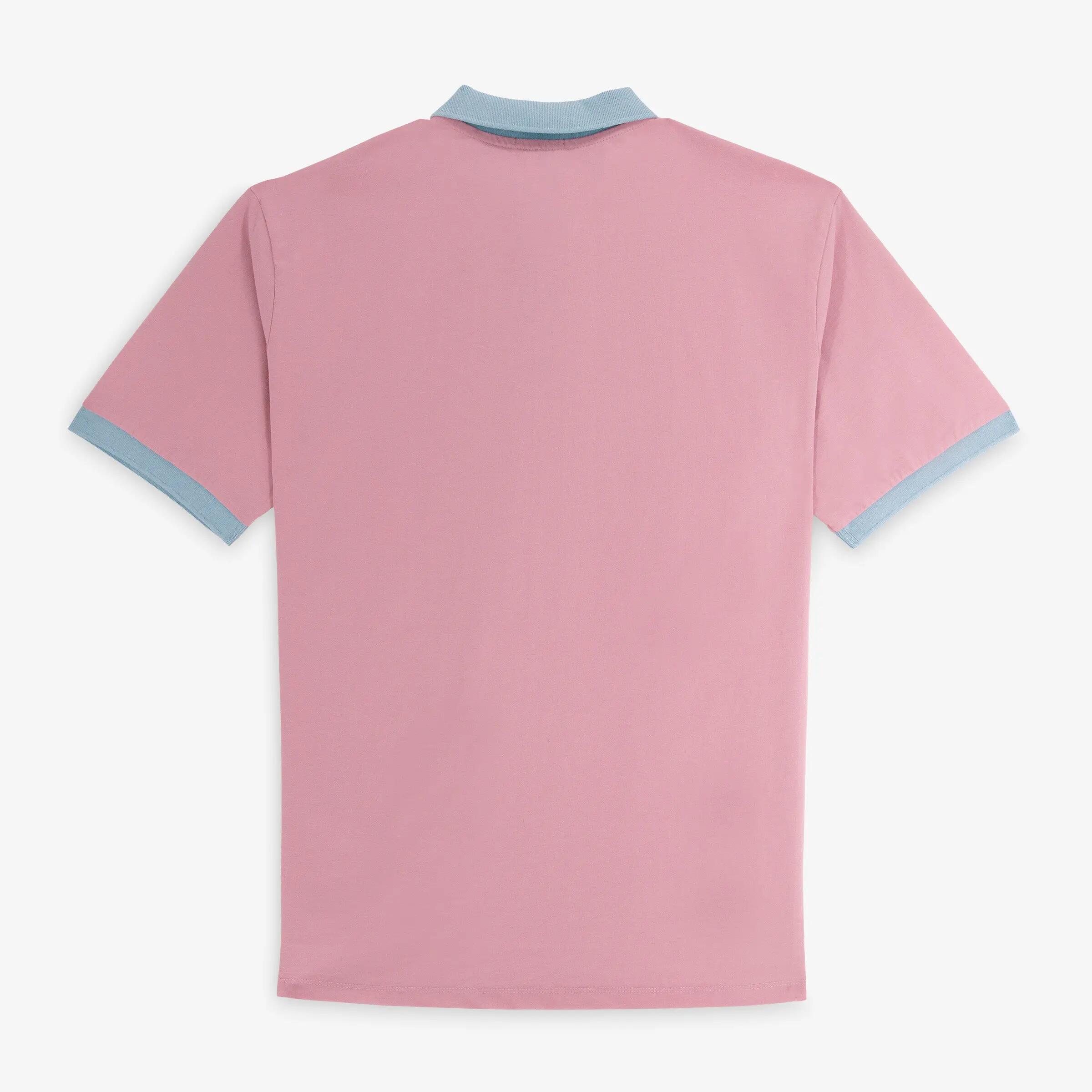 Polo de manga curta em malha piqué Loan rosa 2/3