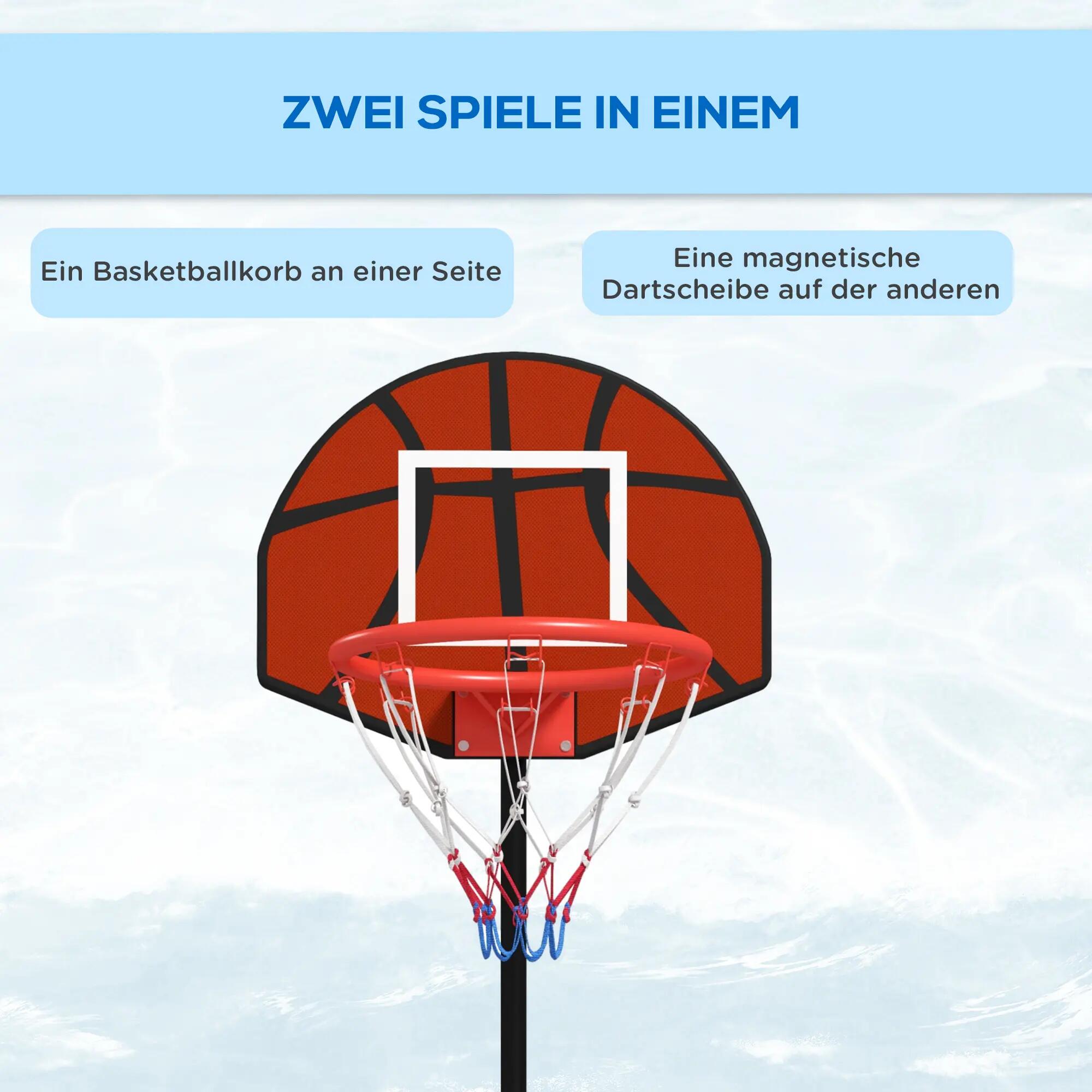 Support de basket-ball réglable en hauteur, cible magnétique pour fléchettes 6/9