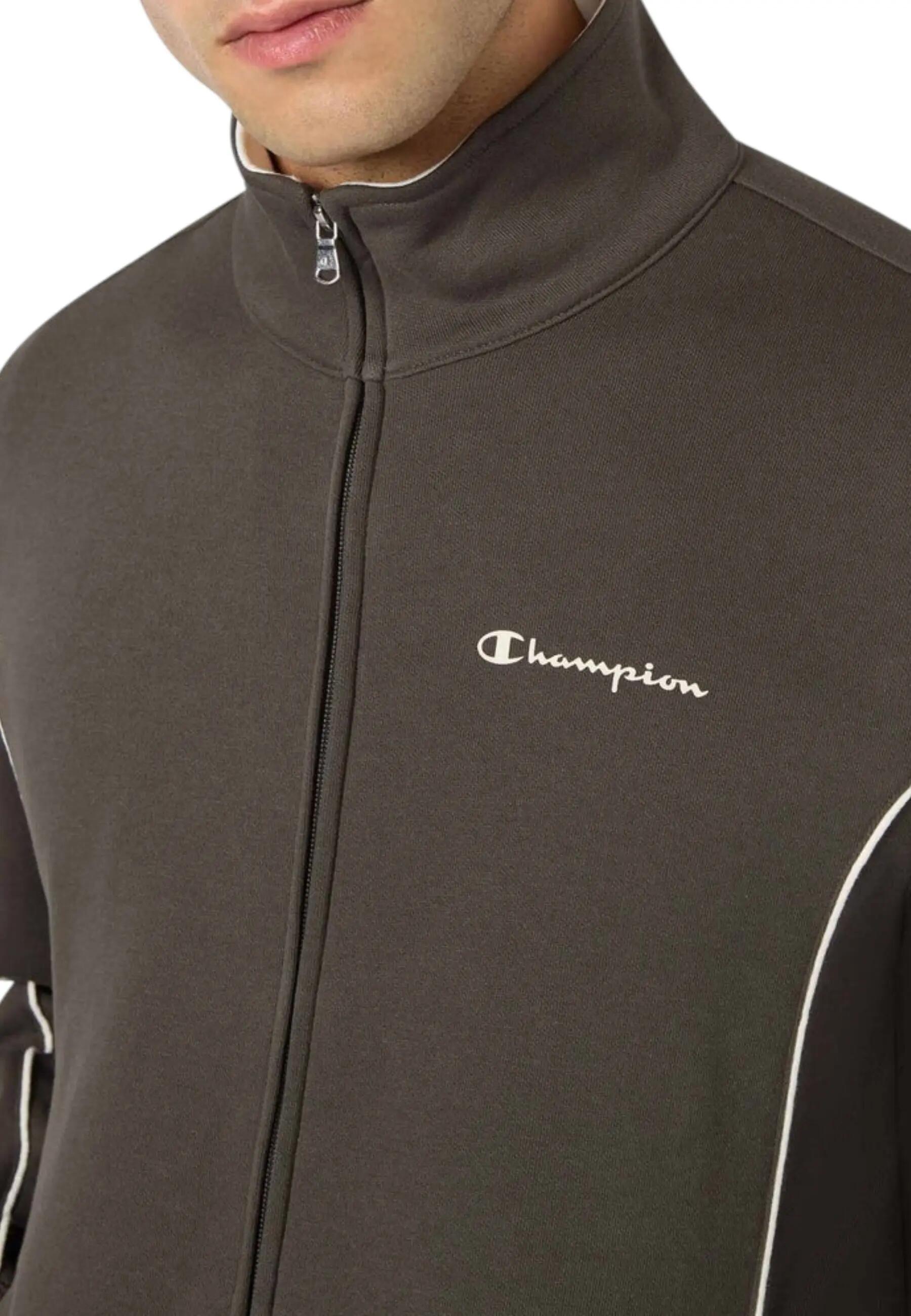 Champion - Heren Trainingspak Full Zip Gevoerd Small Script, Groen 3/5