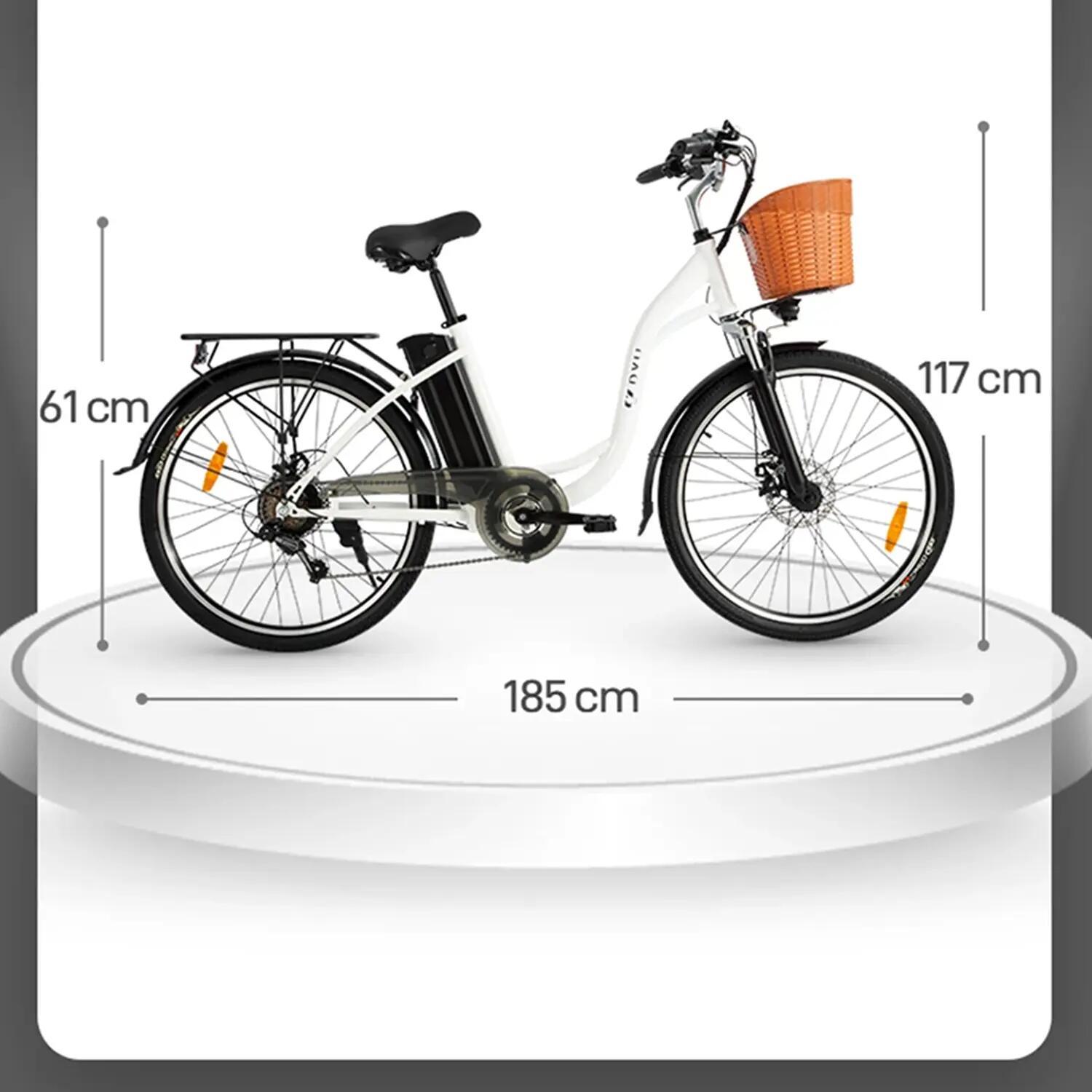 C6 Bicicleta Eléctrica 26" 36V 12.5Ah Blanco 4/6