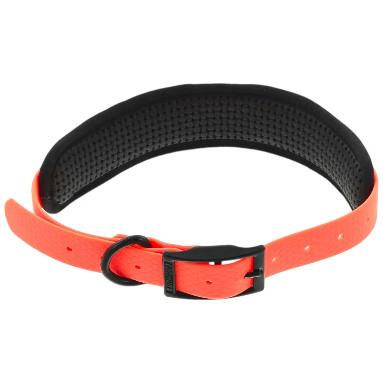 COLLIER CANIHUNT MADE IN FRANCE chien de pied PVC 25mmX65cm ORANGE 2/3