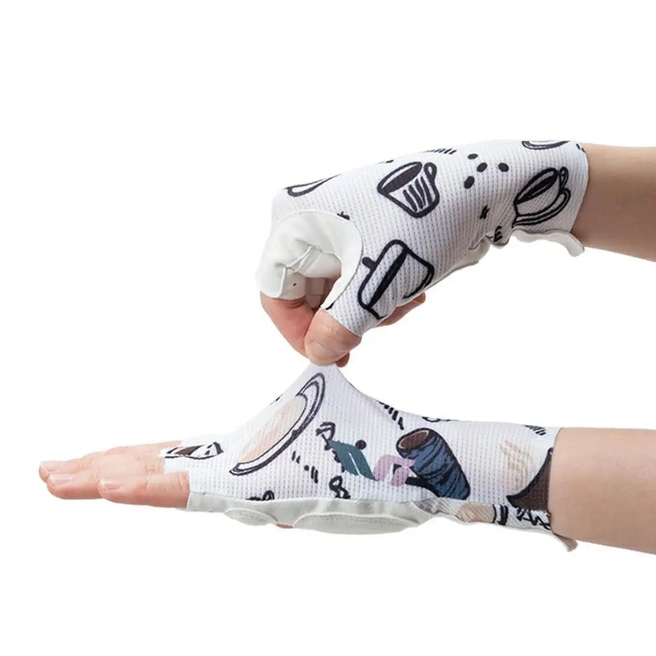 Rockbros S389 Damen-Radhandschuhe, kurz, stoßdämpfend, Größe L - Weiß 2/3