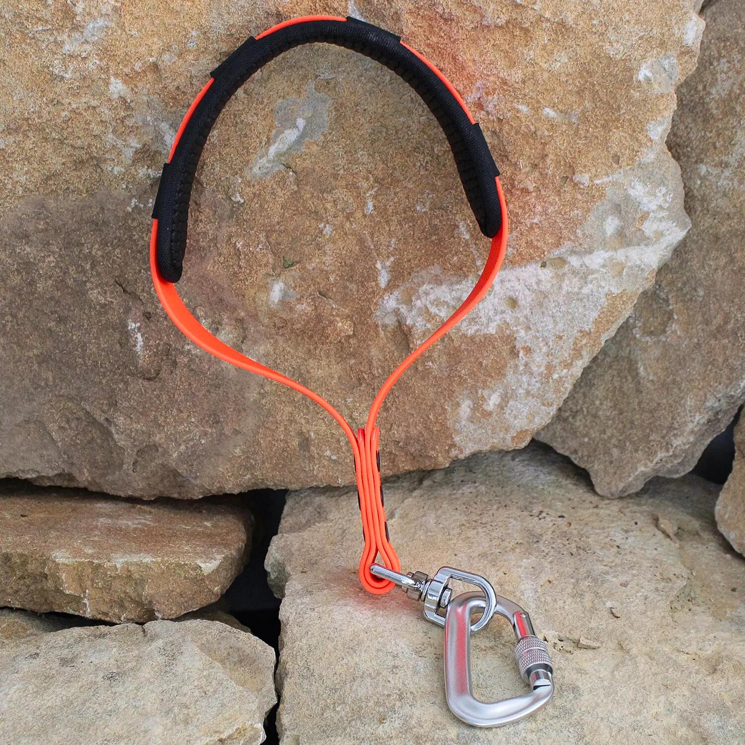 POIGNEE TRAINE GIBIER CANIHUNT PVC 25mm ORANGE 3/4