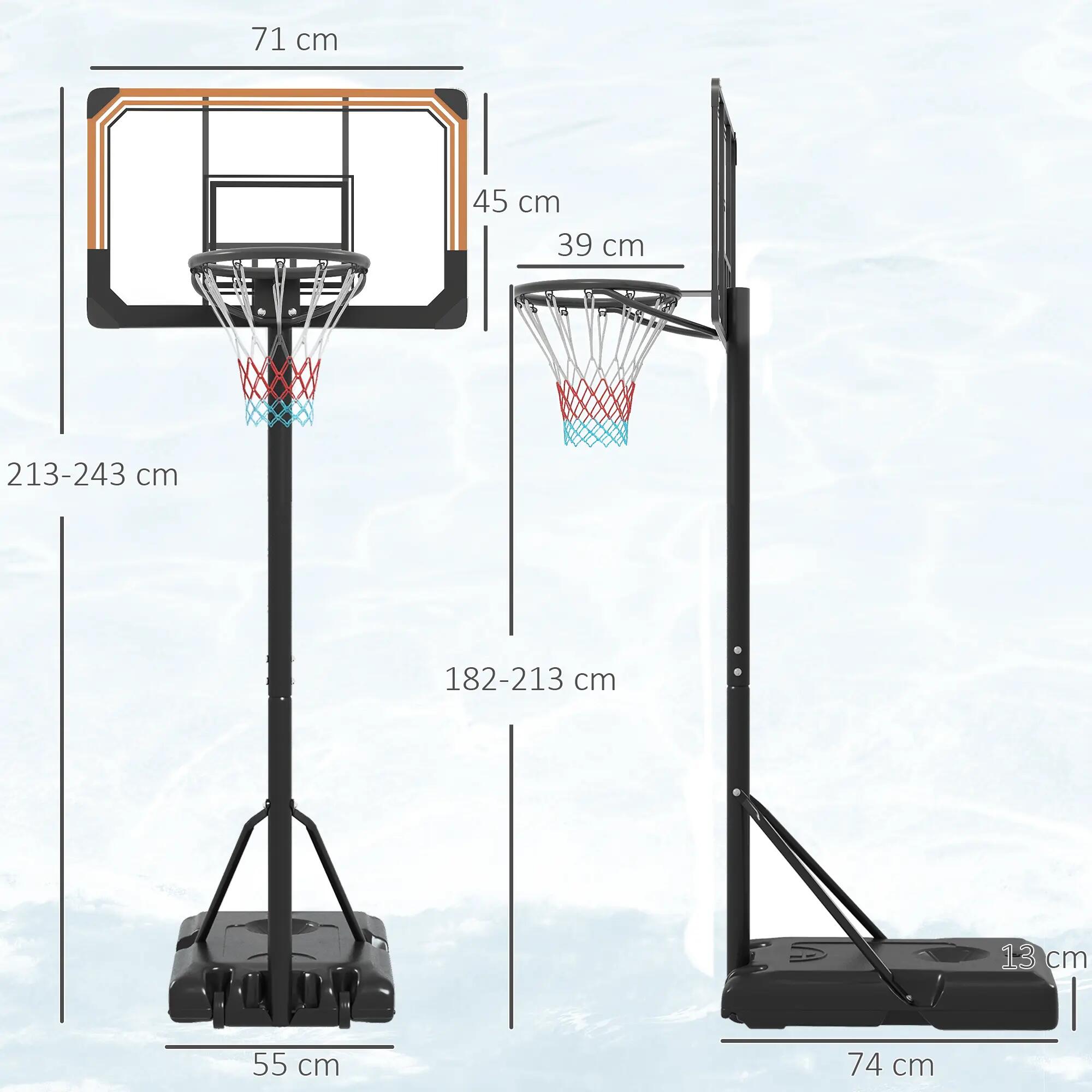 Panier de basket sur pied hauteur réglable 213 - 243 cm avec base de lestage 5/9