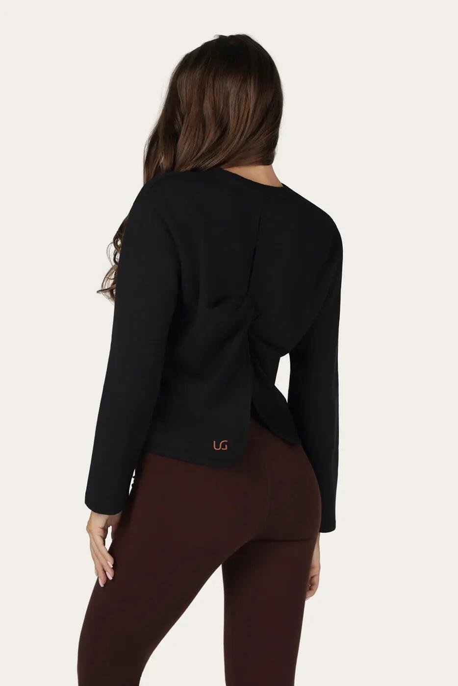Mira Fleece Yoga Longsleeve - Noir Onyx 3/6
