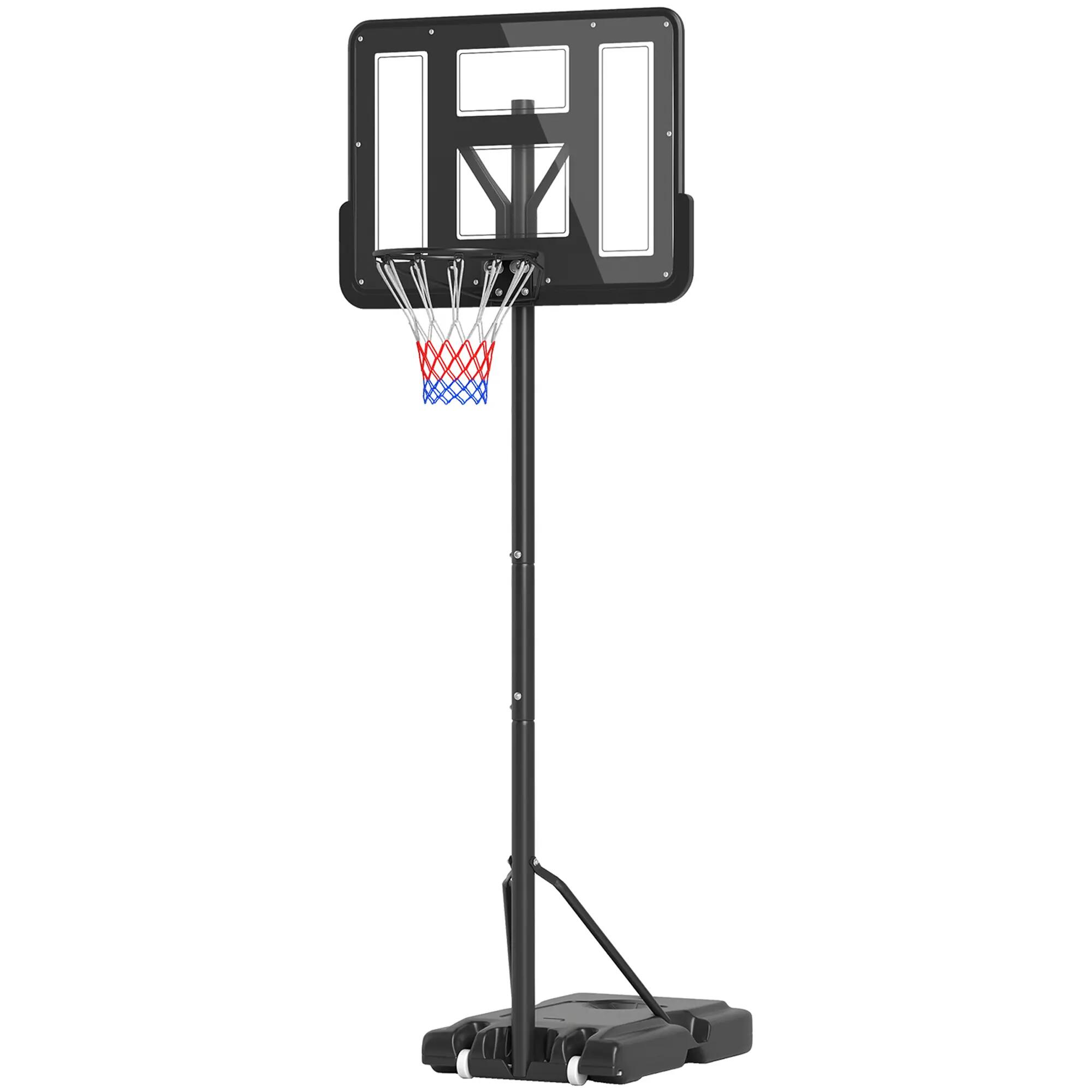 Panier de basket réglable en hauteur (160-305 cm), base à roulettes, cadre en 2/9