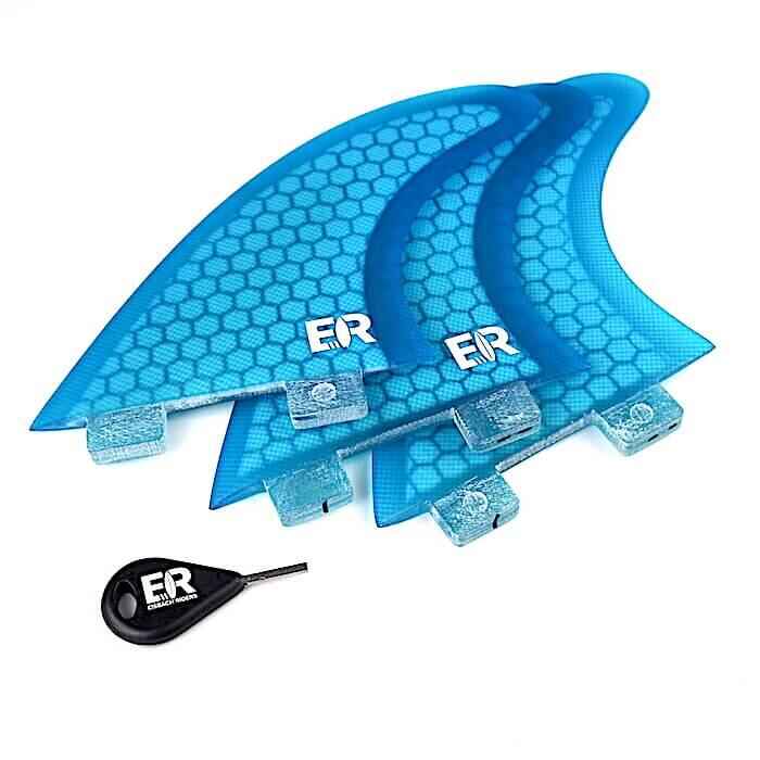 Surfboard Finnen FCS Thruster Set Honeycomb Fiberglass mit Fin Key