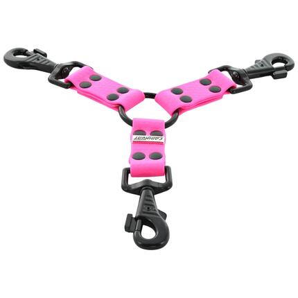 ACCOUPLE CANIHUNT MADE IN FRANCE HEXA 3 CHIENS COURT 15CM largeur 25mm ORANGE