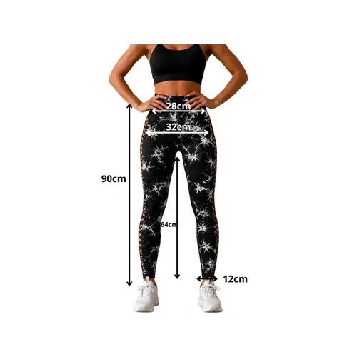 Női márvány push-up magas derekú has és fenék formáló fitnesz leggings 7/11