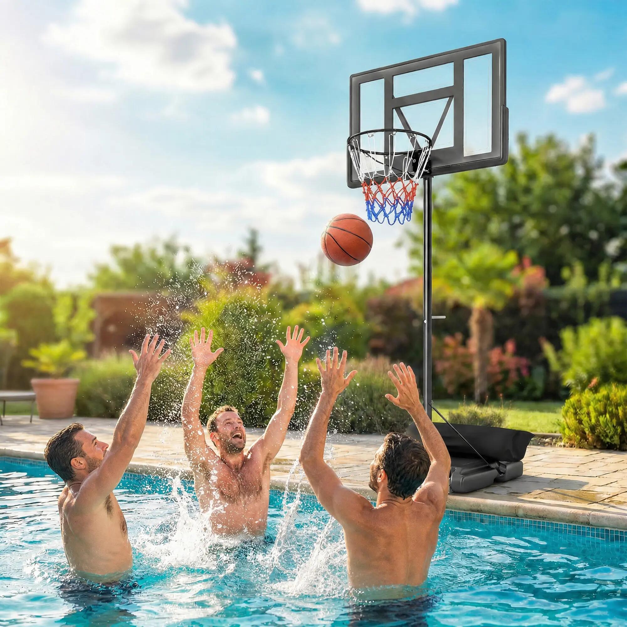 Panier de basket-ball d'extérieur avec base lestable, en acier, PE et PC 4/9