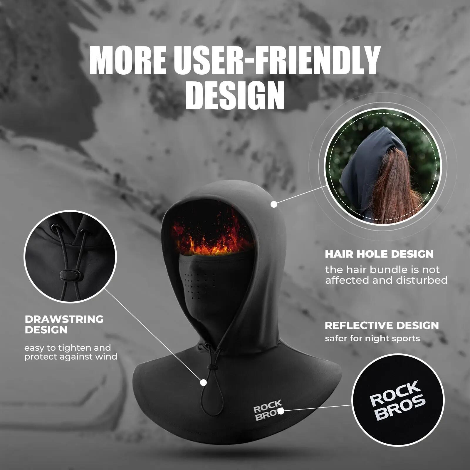 Cagoule hiver coupe-vent chaude pour vélo et outdoor 5/5