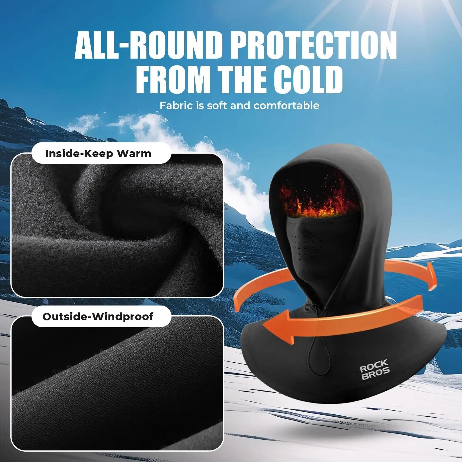 Cagoule hiver coupe-vent chaude pour vélo et outdoor 3/5