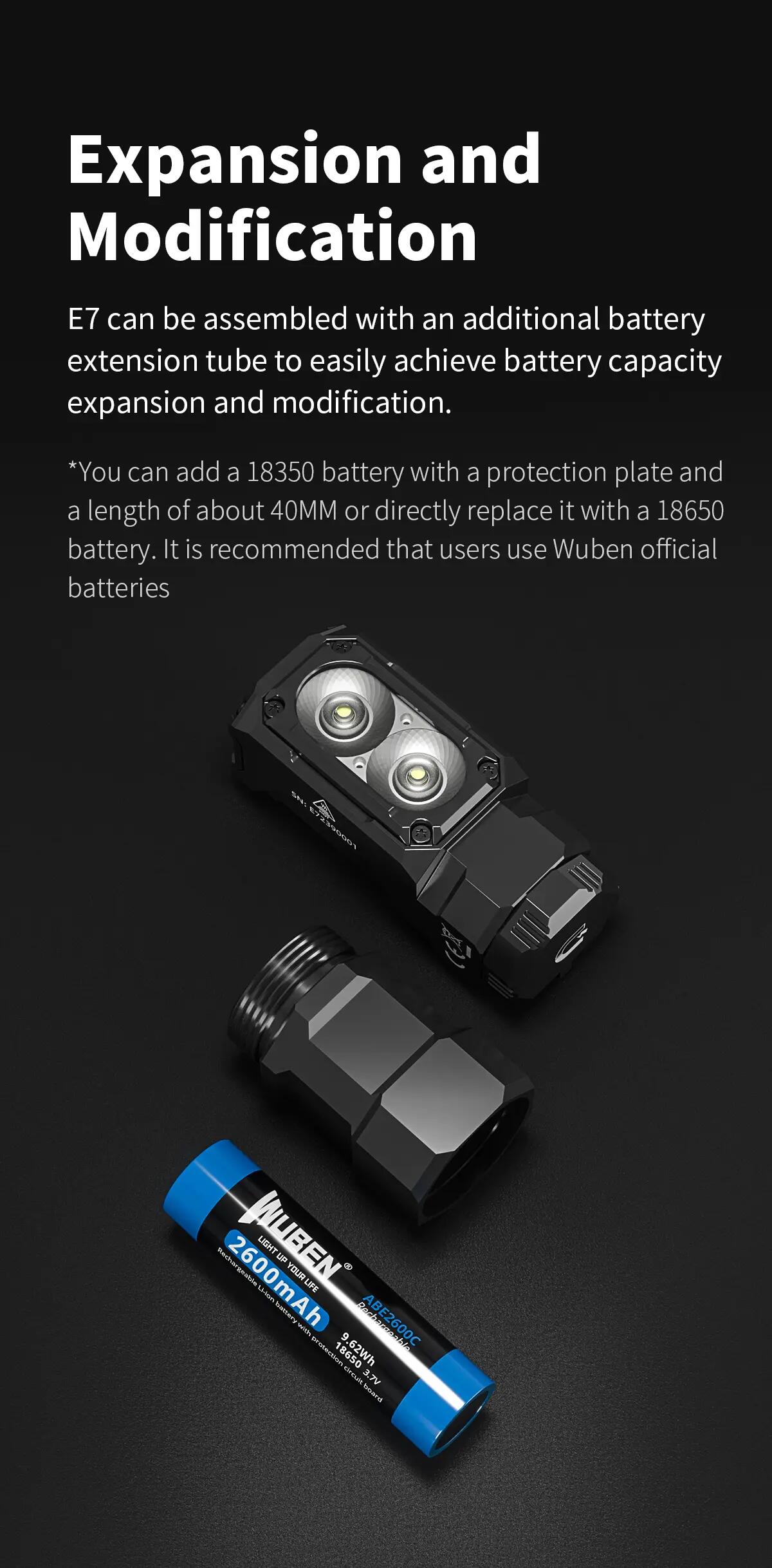 WUBEN E7 Lampe torche LED 1800 lumens, IP68, USB-C 9/12