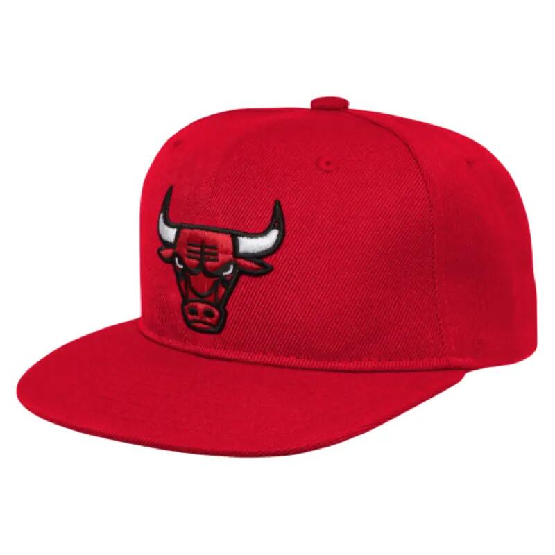 OUTERSTUFF Logo Flatbrim NBA Junior Snapback, Chicago Bulls red kids Cap And Hat