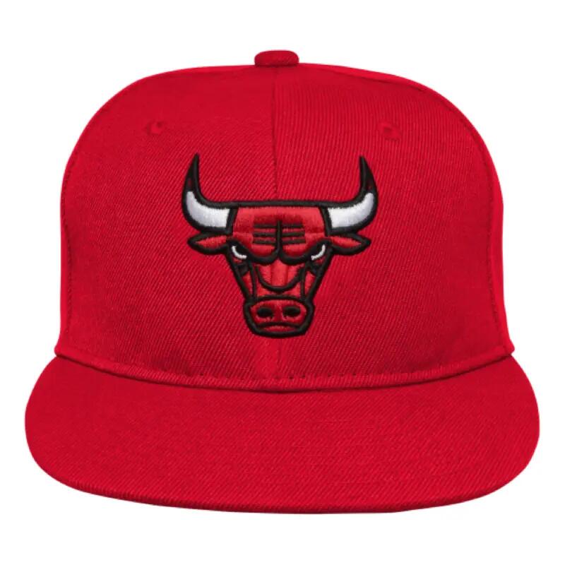 OUTERSTUFF Logo Flatbrim NBA Junior Snapback, Chicago Bulls 3/4