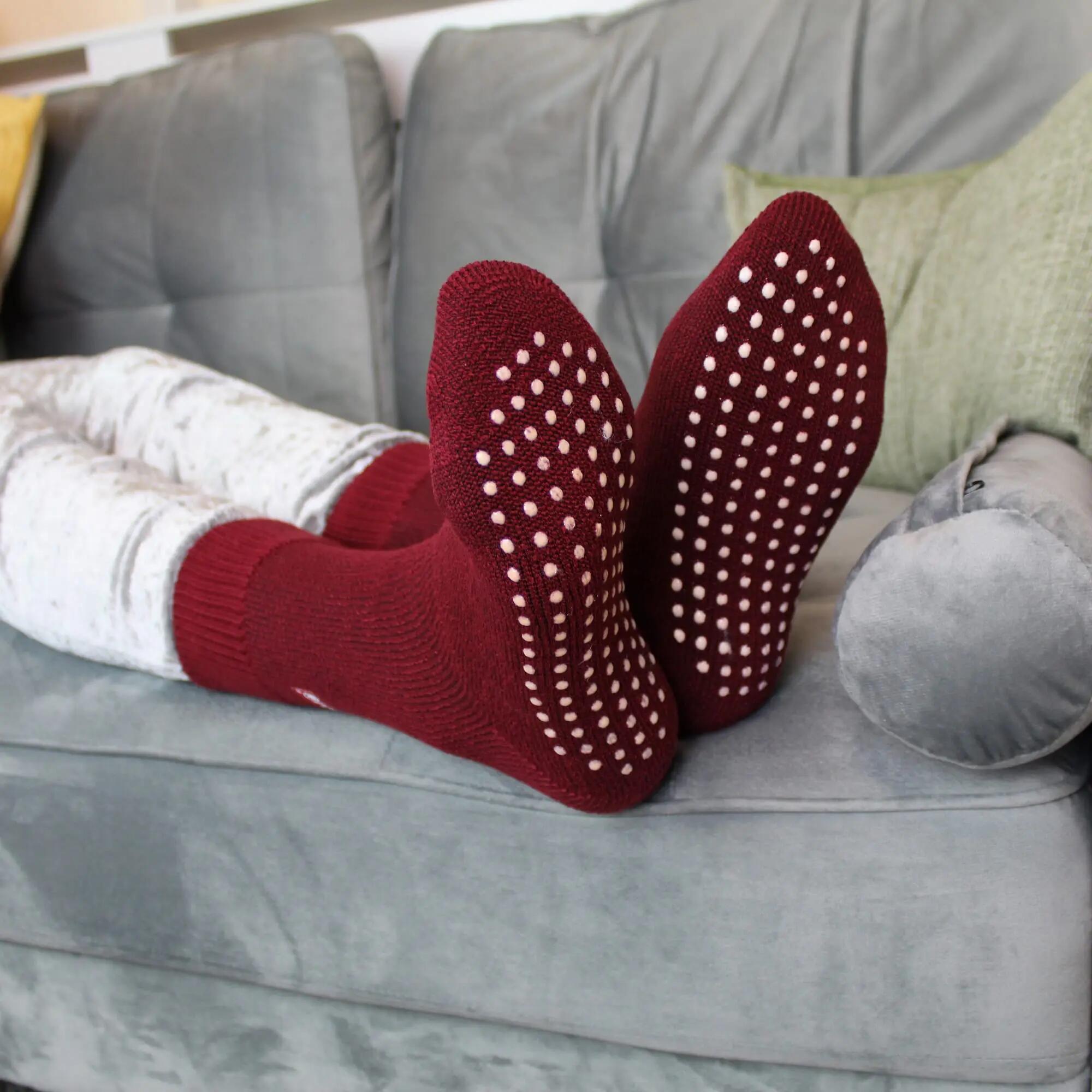 1 Pack Kids Indoor Thermal Slipper Socks with Grips 5/6