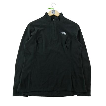 Dames fleece trui 1/4 Zip zwart
