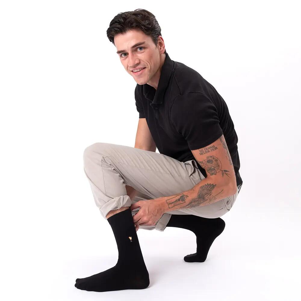 Herren & Damen Schwarze Motiv Socken 6er Pack (Modell: Juno) 2/6