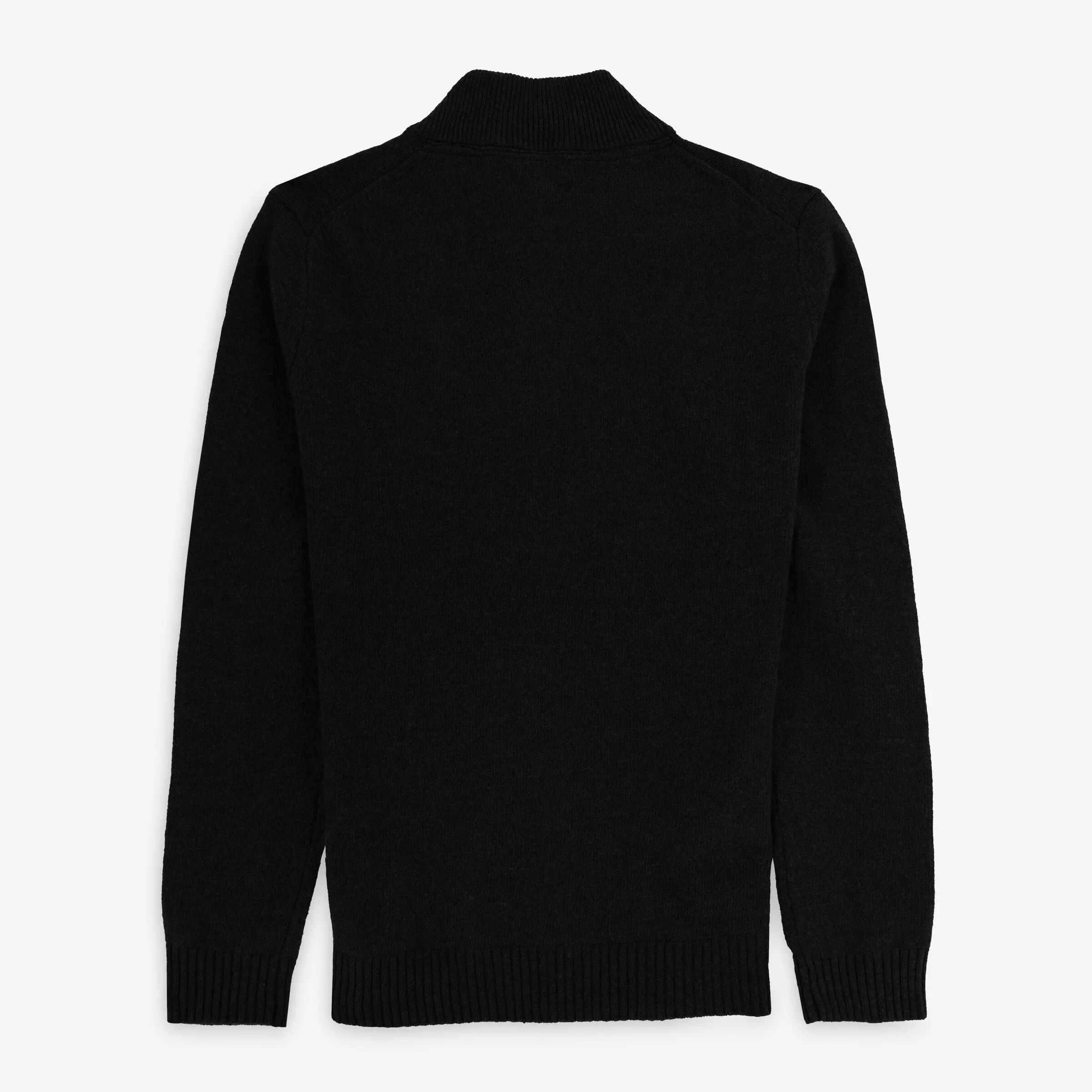 Gilet zippé en laine mélangée col montant noir MIKE 2/3