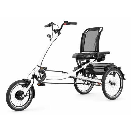 Tricycle électrique avec siège et dossier 324 Wh – Pfautec Scootertrike FM blanc