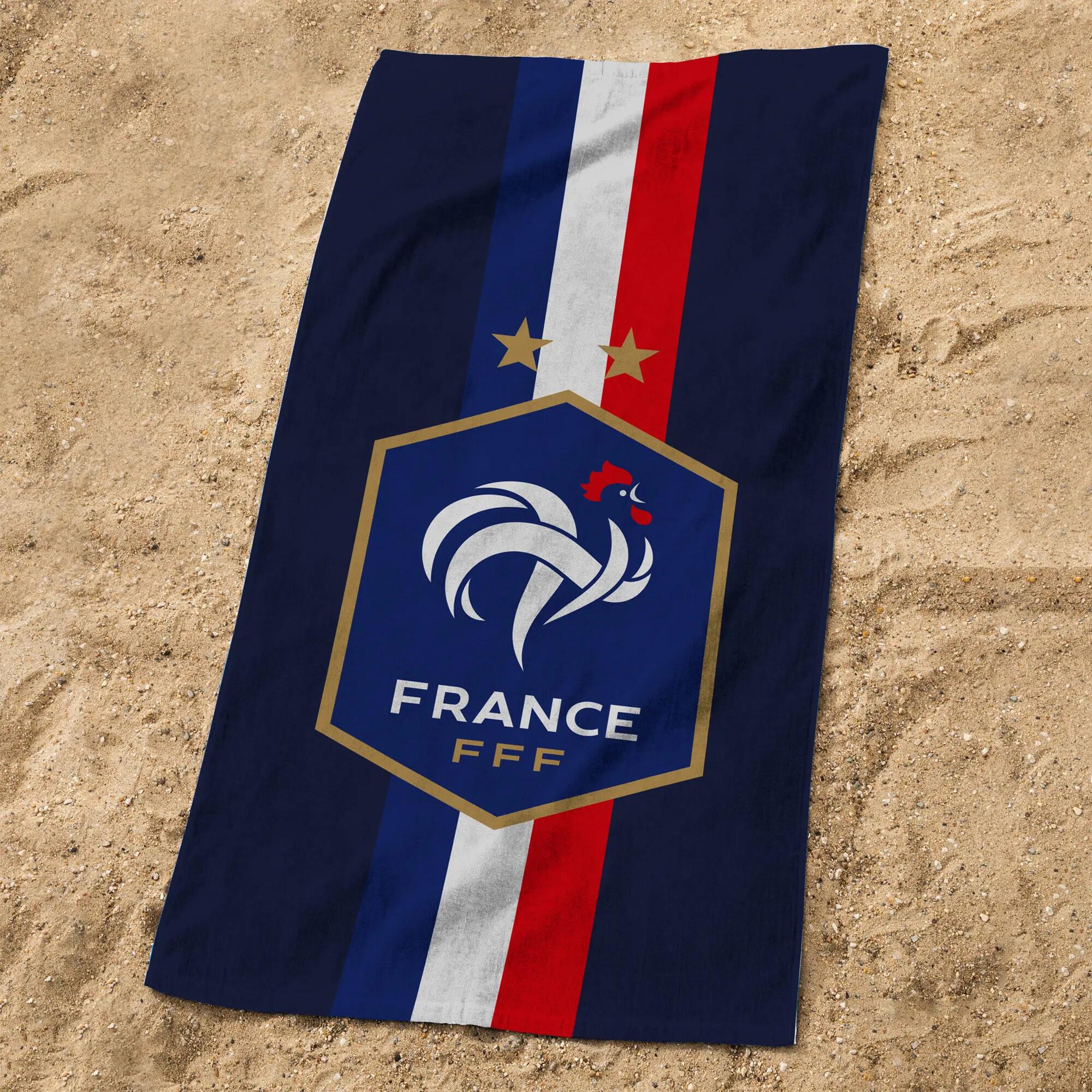 Serviette de bain 75x150 cm 100% coton foot France - Victoire 2/2