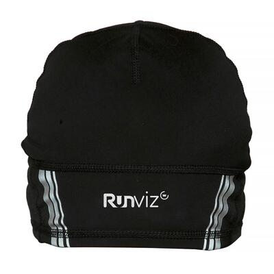 Wowow - heren dames zwarte reflecterende warme hardloopmuts