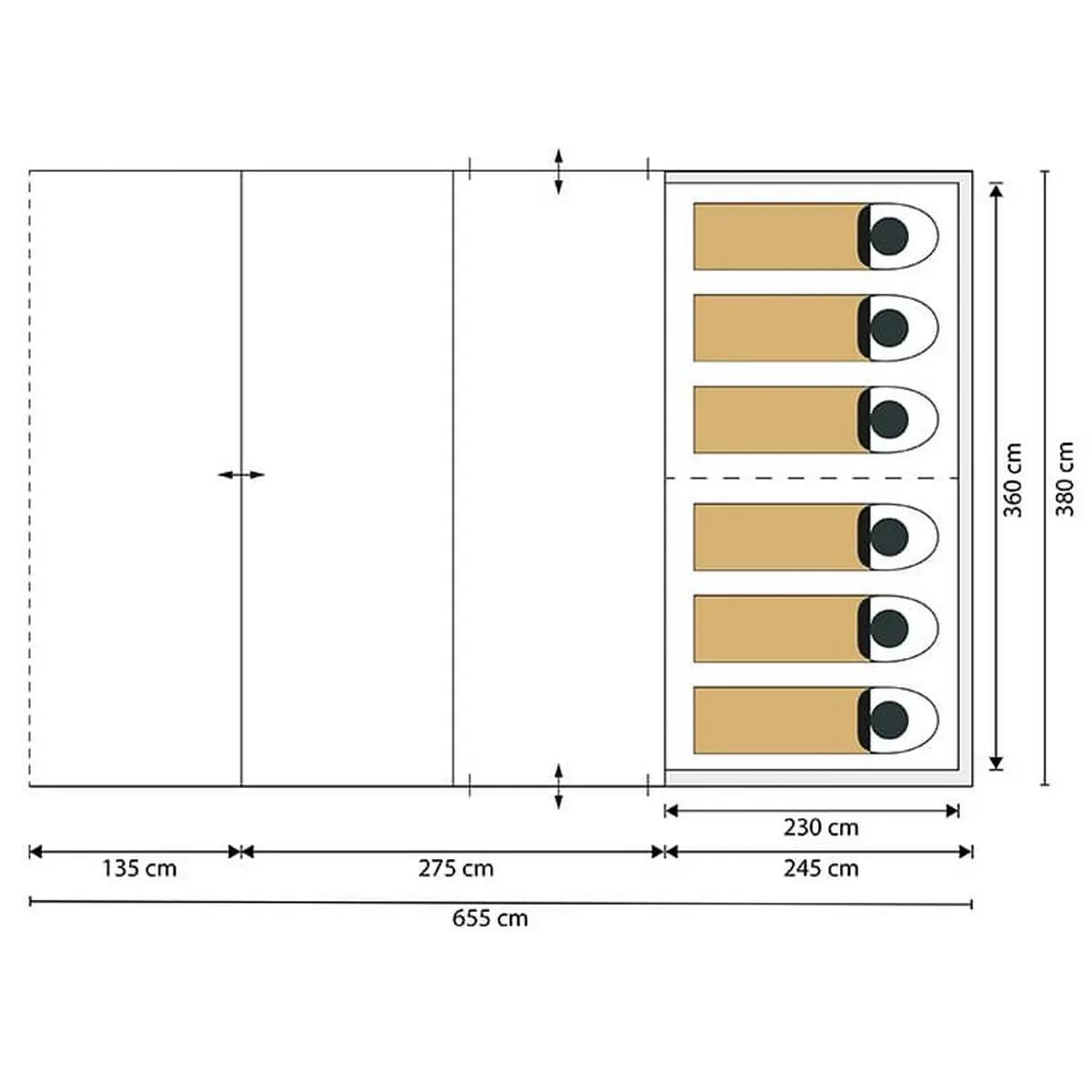 Gebraucht - Luftzelt - aufblasbares Zelt Timola 6 Air Protect - 6 Personen 15/16