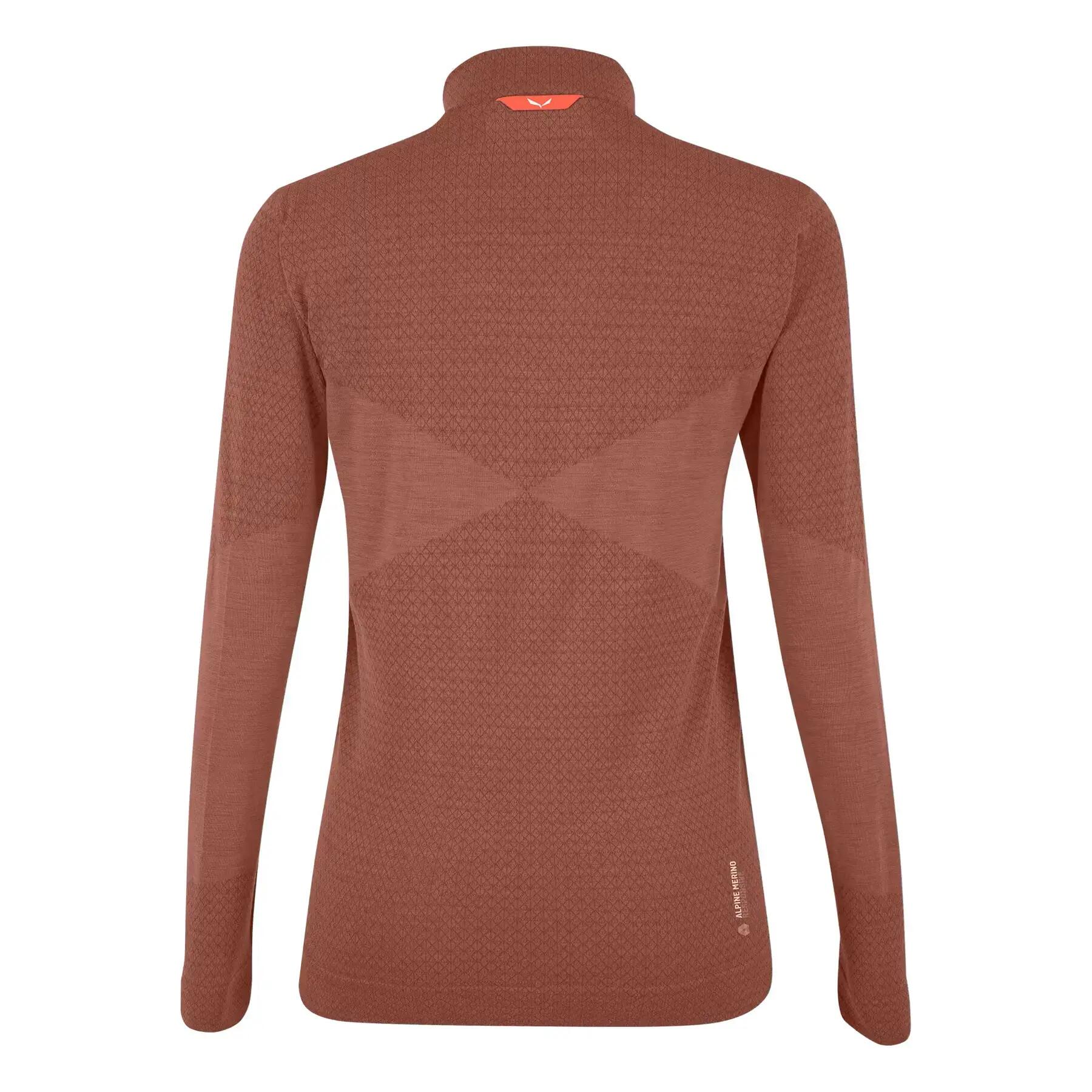 Camisola feminina 1/2 camisola com fecho de correr Salewa Zerbu Med Warm AMR 2/2
