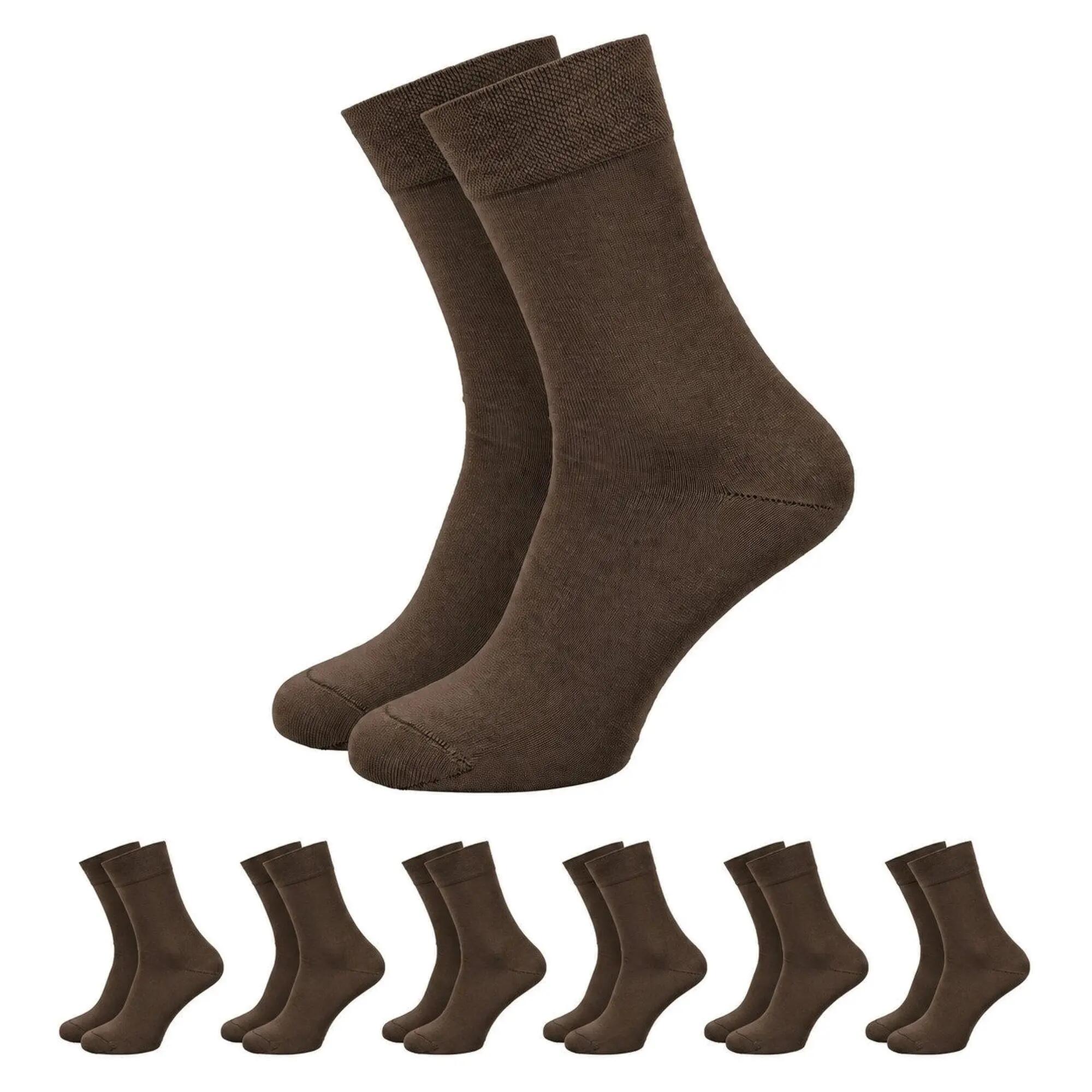 Damen Herren Freizeit Bambussocken ohne Gummibund, Viskose, wadenlang, 6 Paar 2/5