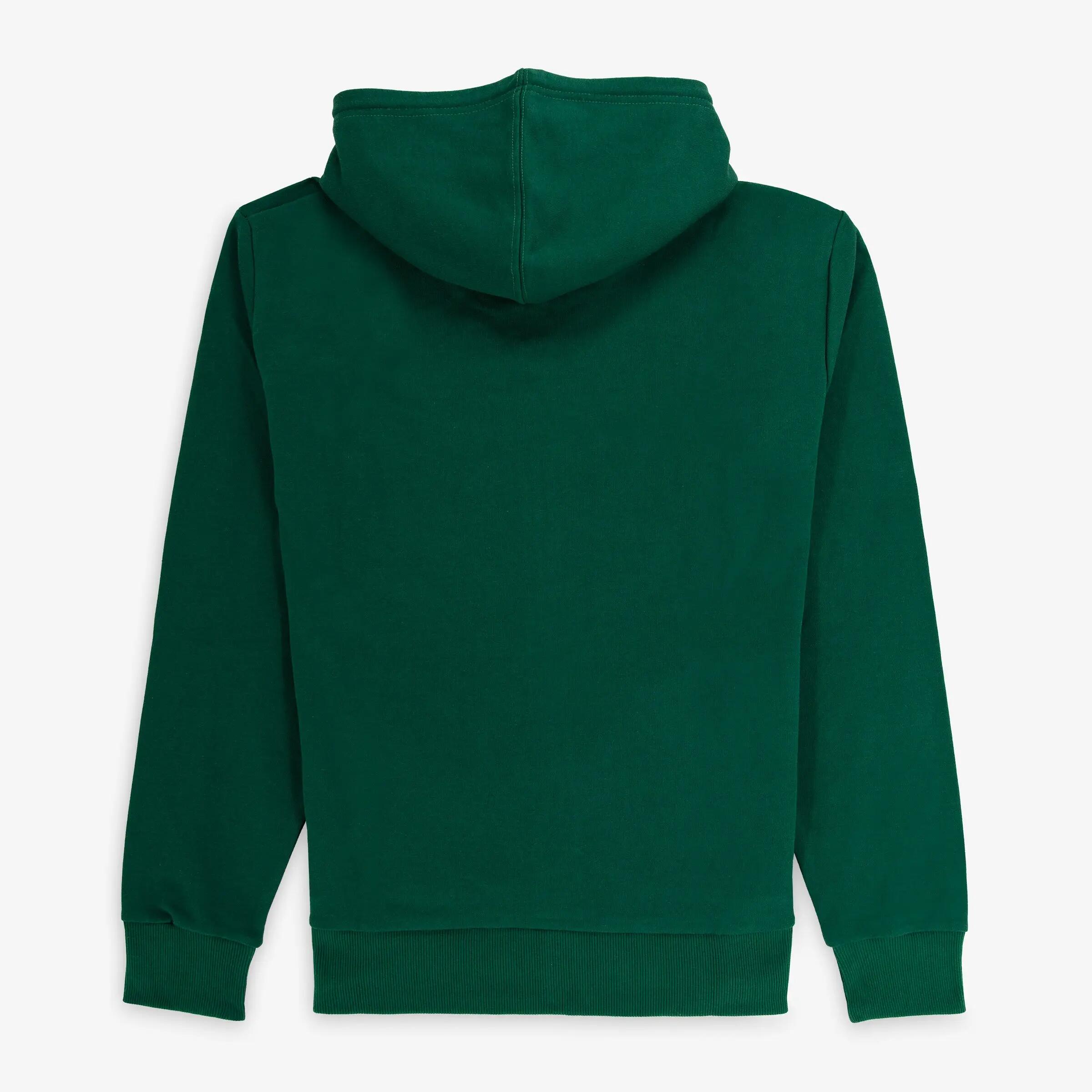 Sweat à capuche zippé Seydina en coton molletonné vert 2/6