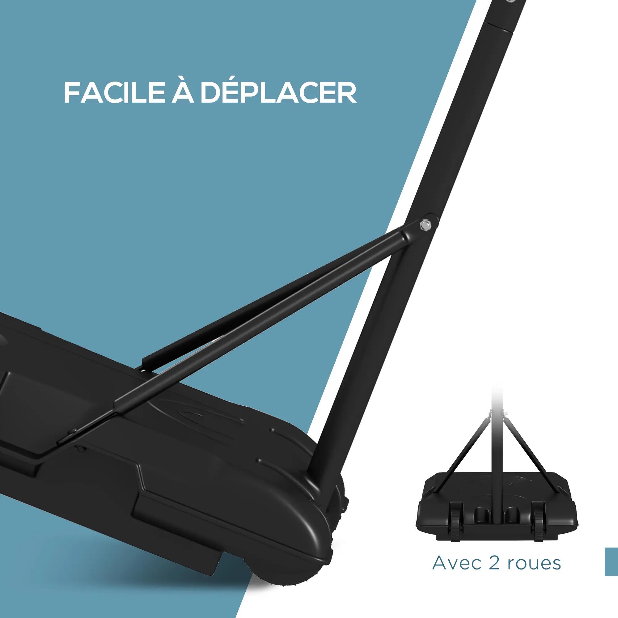 Panier de basket extérieur hauteur ajustables 182-213/220-250 cm panier de 8/9