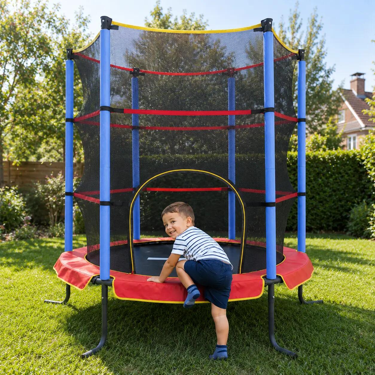 Trampolim Infantil Interior 140 cm - Com Rede de Segurança - Vermelho 5/9