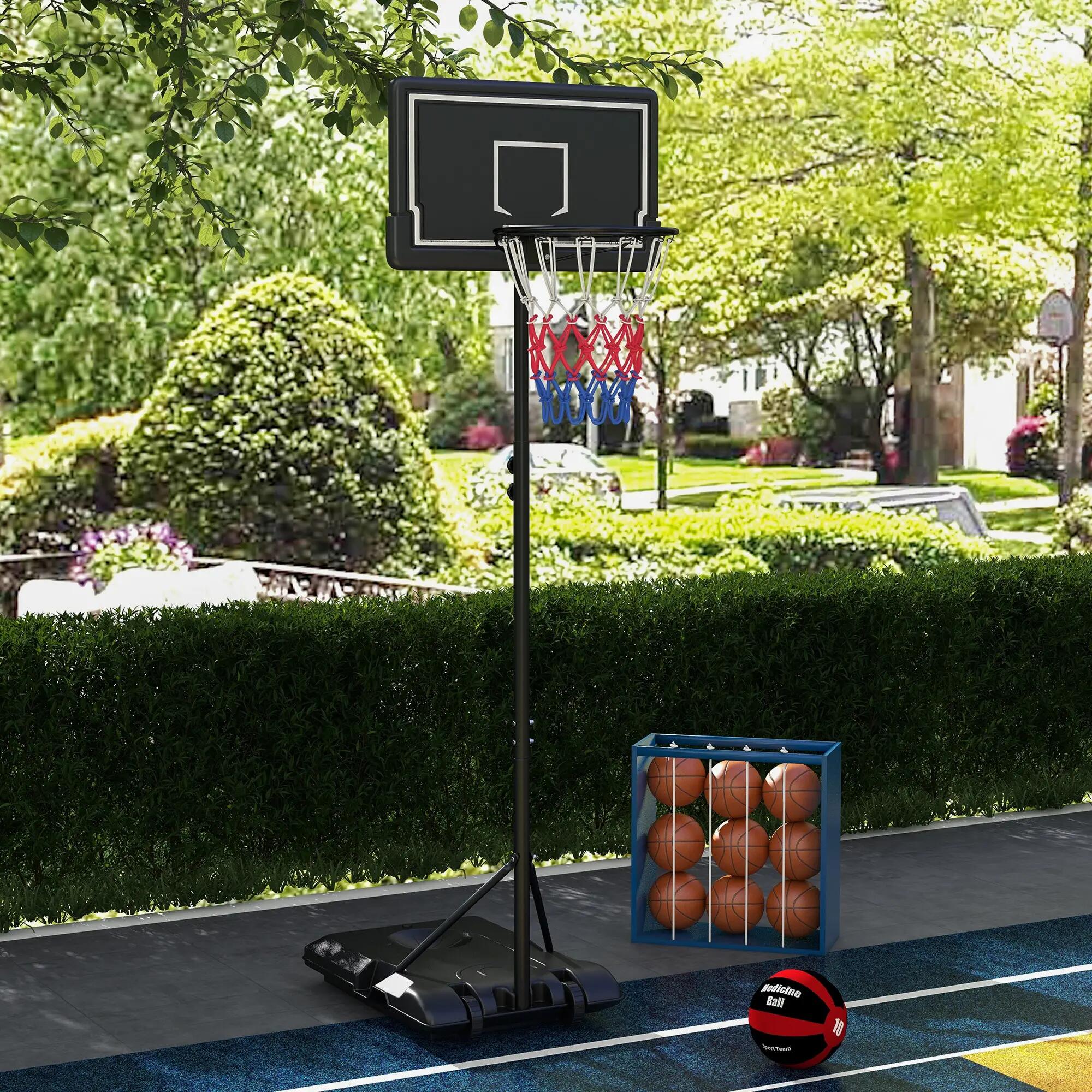 Panier de basket extérieur hauteur ajustables 182-213/220-250 cm panier de 4/9