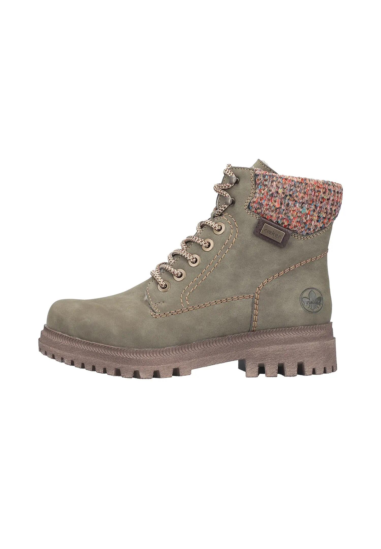 Rieker Damen Y7621 Schnürstiefel Winterstiefel Normalweite F Grün 4/6
