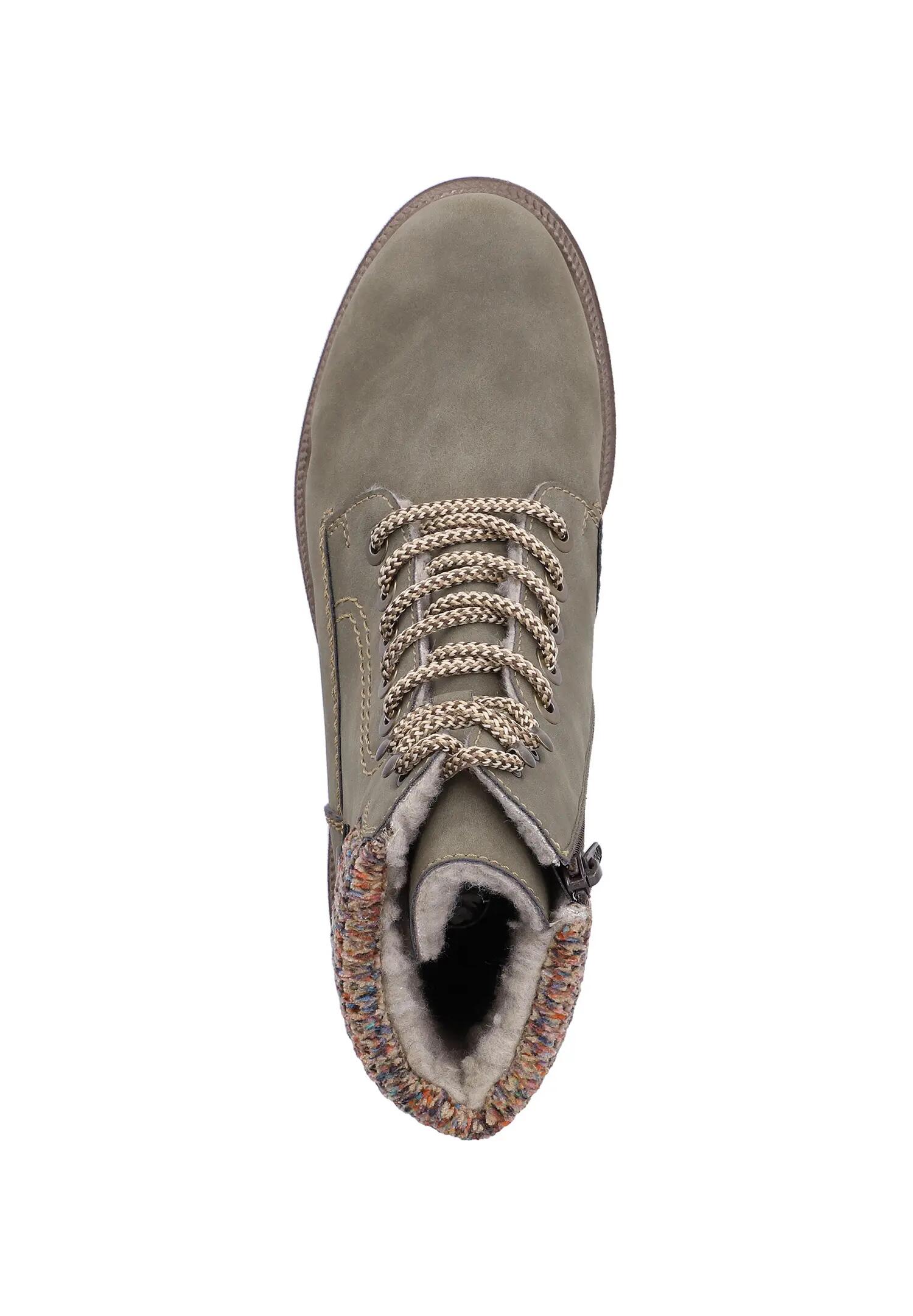 Rieker Damen Y7621 Schnürstiefel Winterstiefel Normalweite F Grün 3/6
