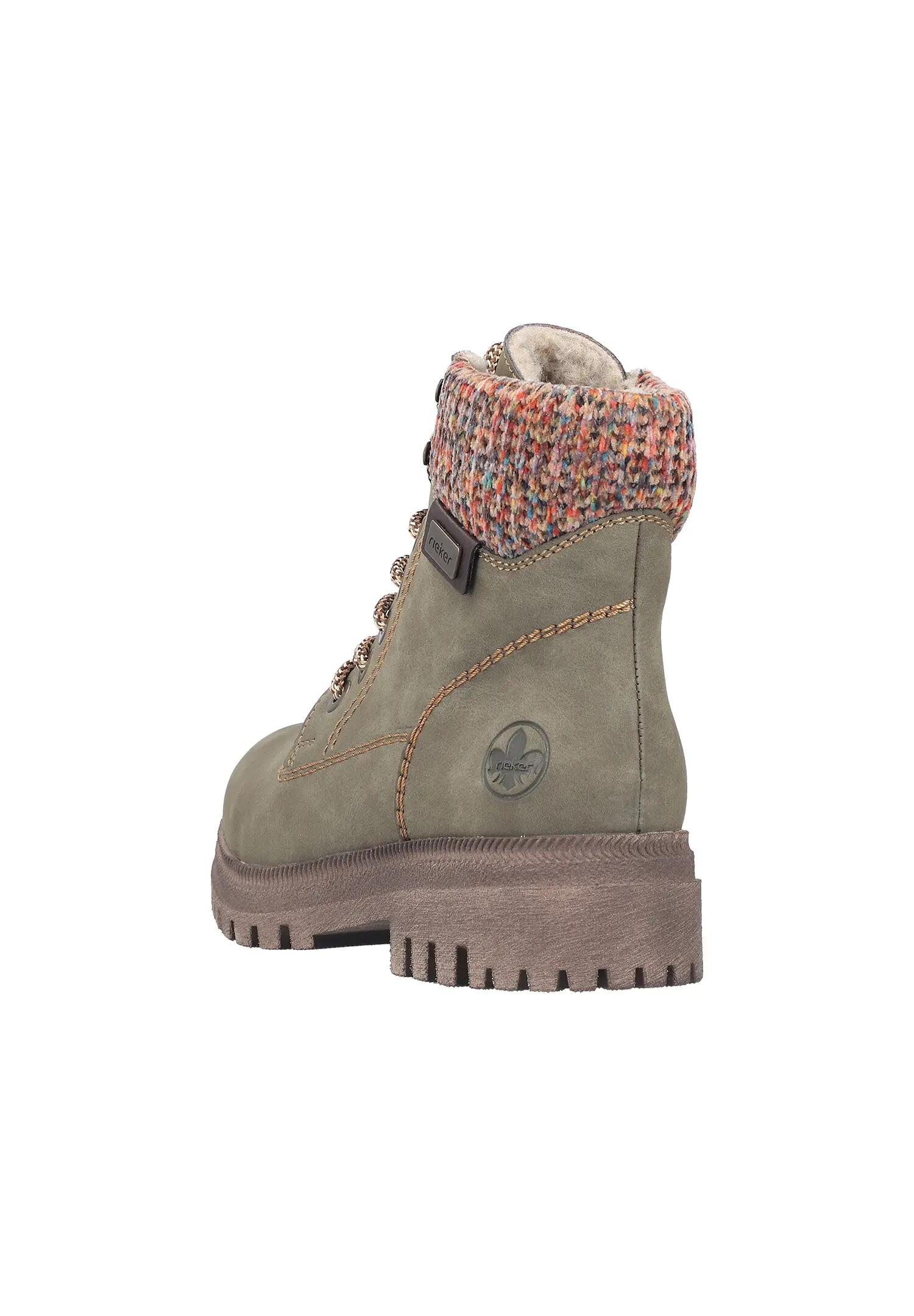 Rieker Damen Y7621 Schnürstiefel Winterstiefel Normalweite F Grün 2/6