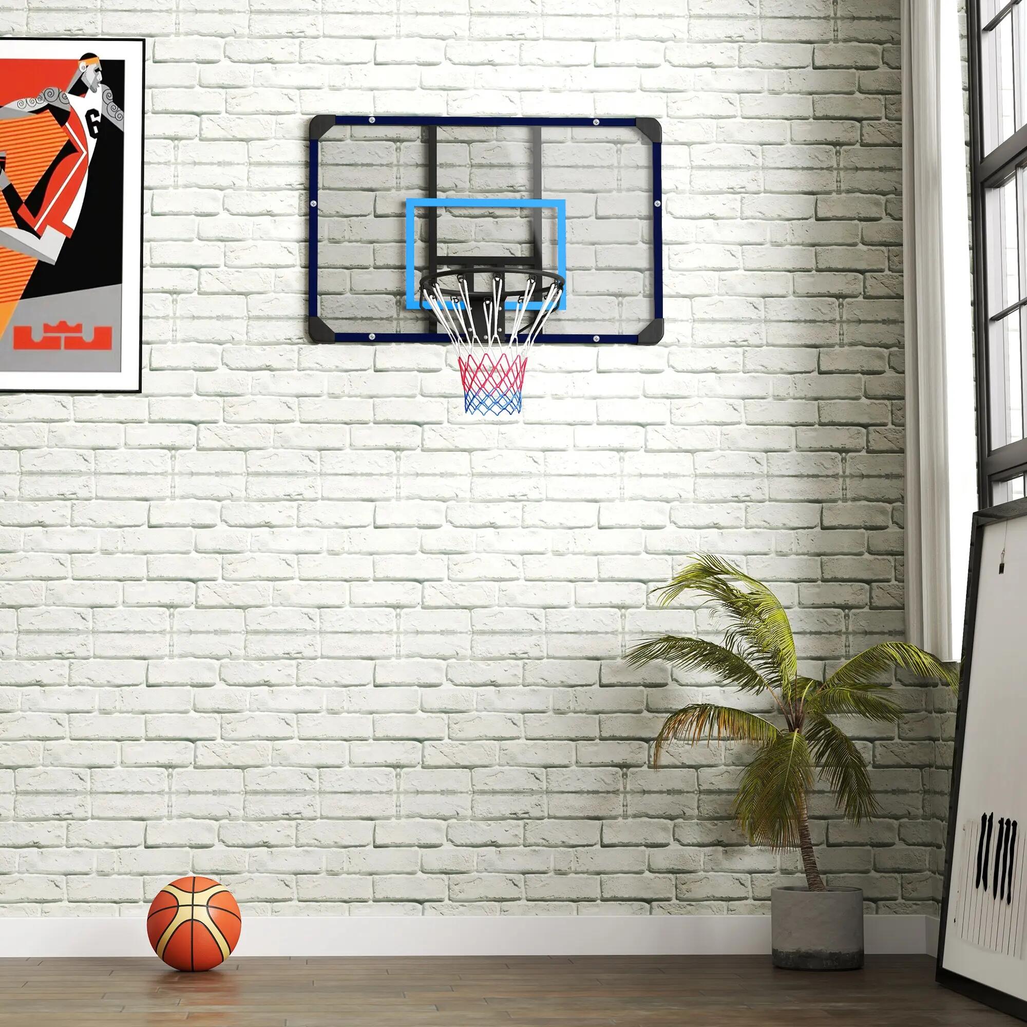 Panier de basket-ball mural universel, filet indéchirable, cadre en acier 7/9