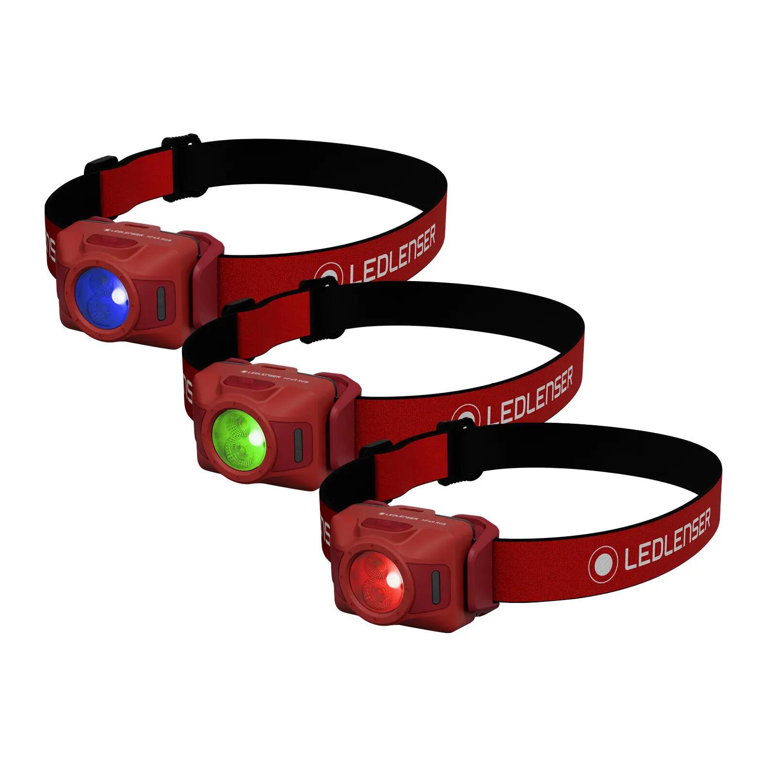 Lampe frontale rechargeable LED, 650lm, 130m, IP67, Rouge, HF4R RGB 4/7