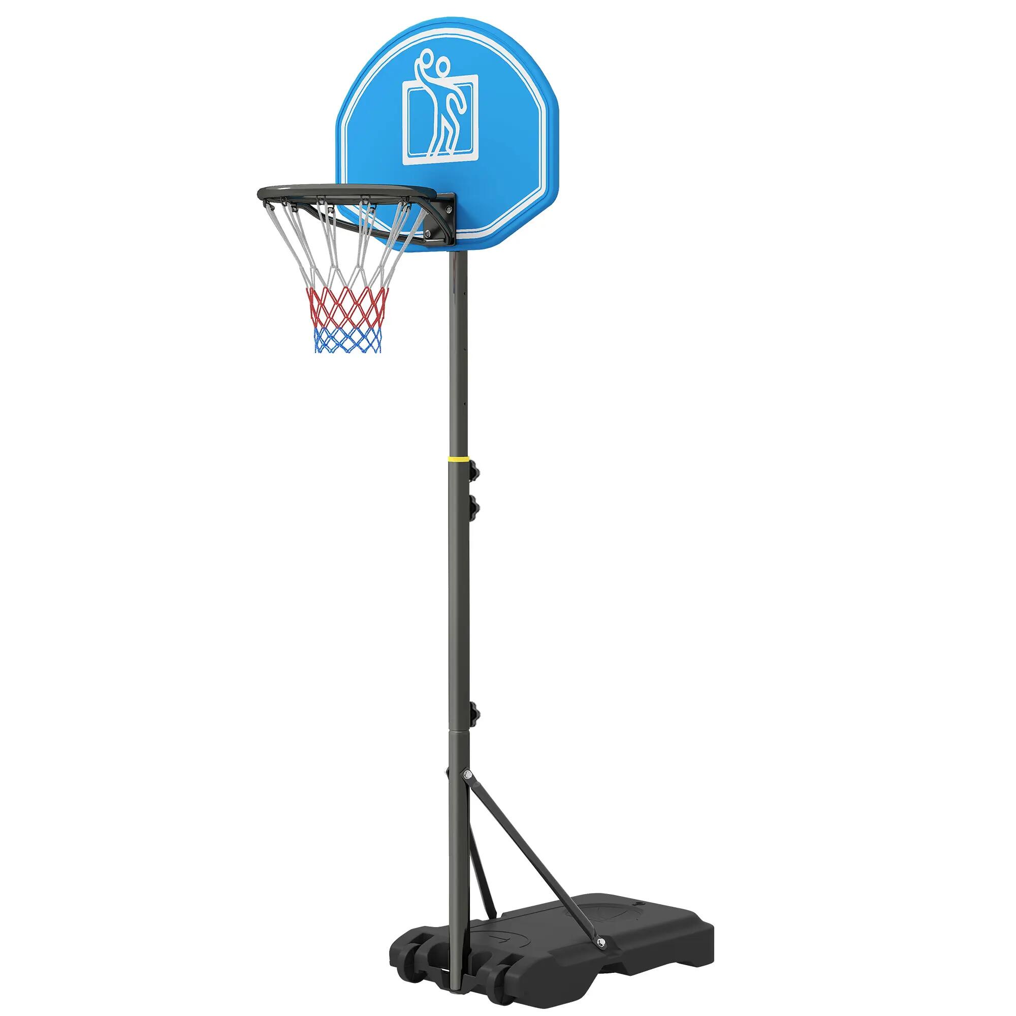 Panier de basket d'extérieur, hauteur réglable de 160 à 210 cm, avec roulettes 2/9