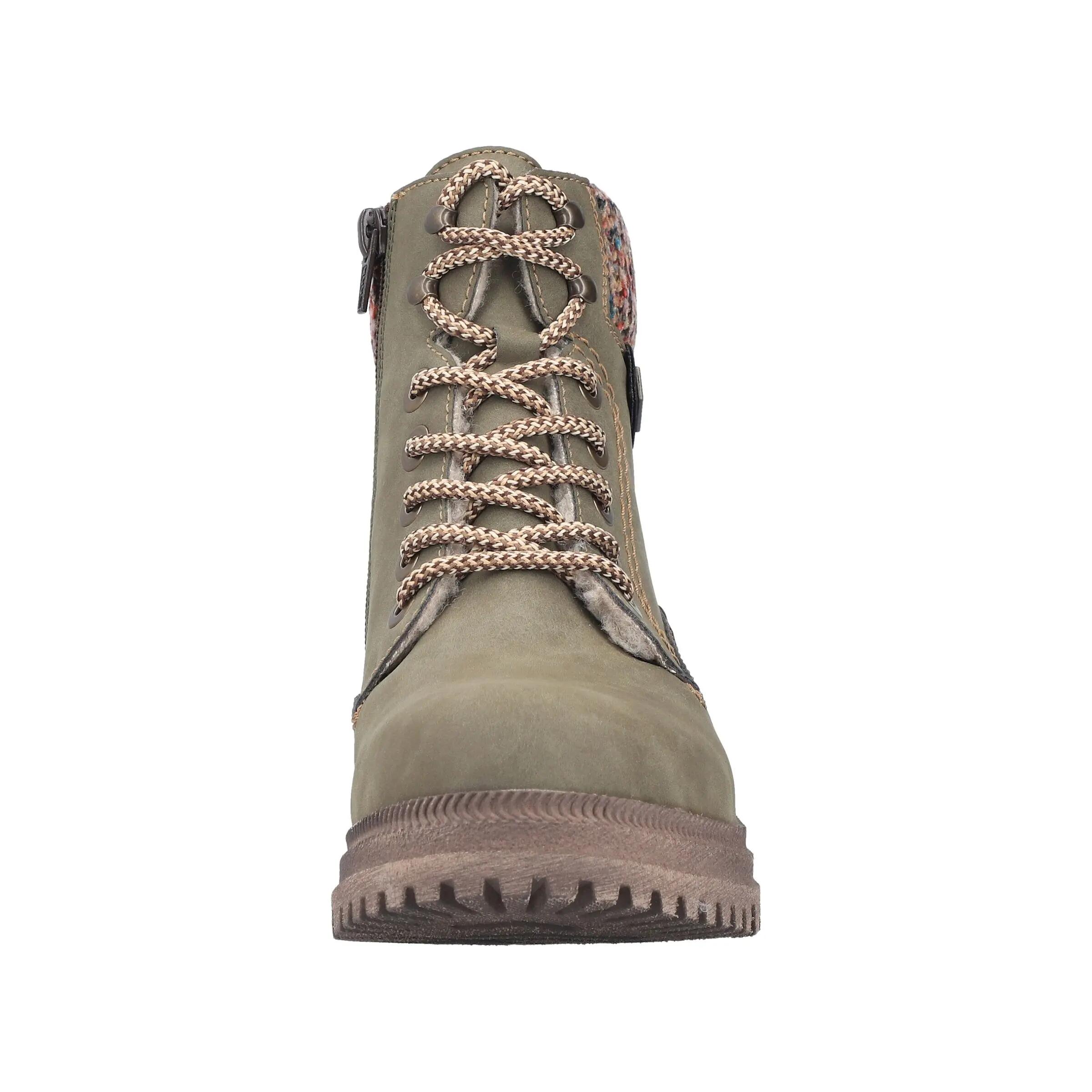 Rieker Damen Y7621 Schnürstiefel Winterstiefel Normalweite F Grün 5/6