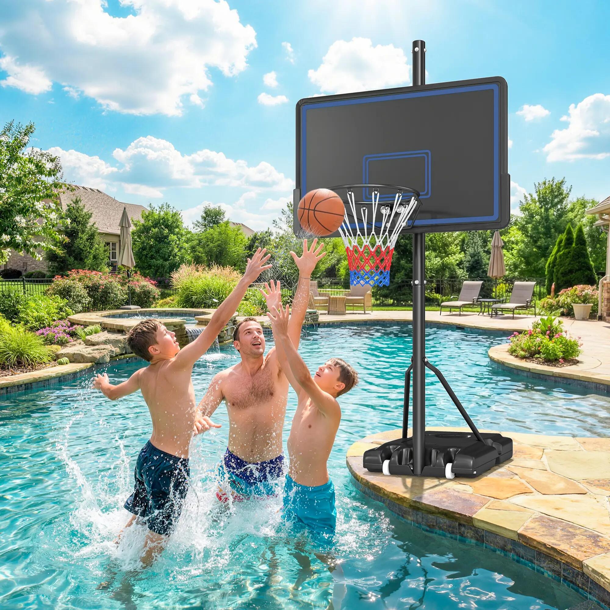 Panier de Basketball sur Pieds avec Hauteur Réglable de 1,35 à 3,05 m avec Roues 4/9