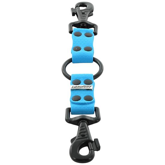 ACCOUPLE CANIHUNT MADE IN FRANCE HEXA 2 CHIENS COURT 15CM largeur 25mm BLEU
