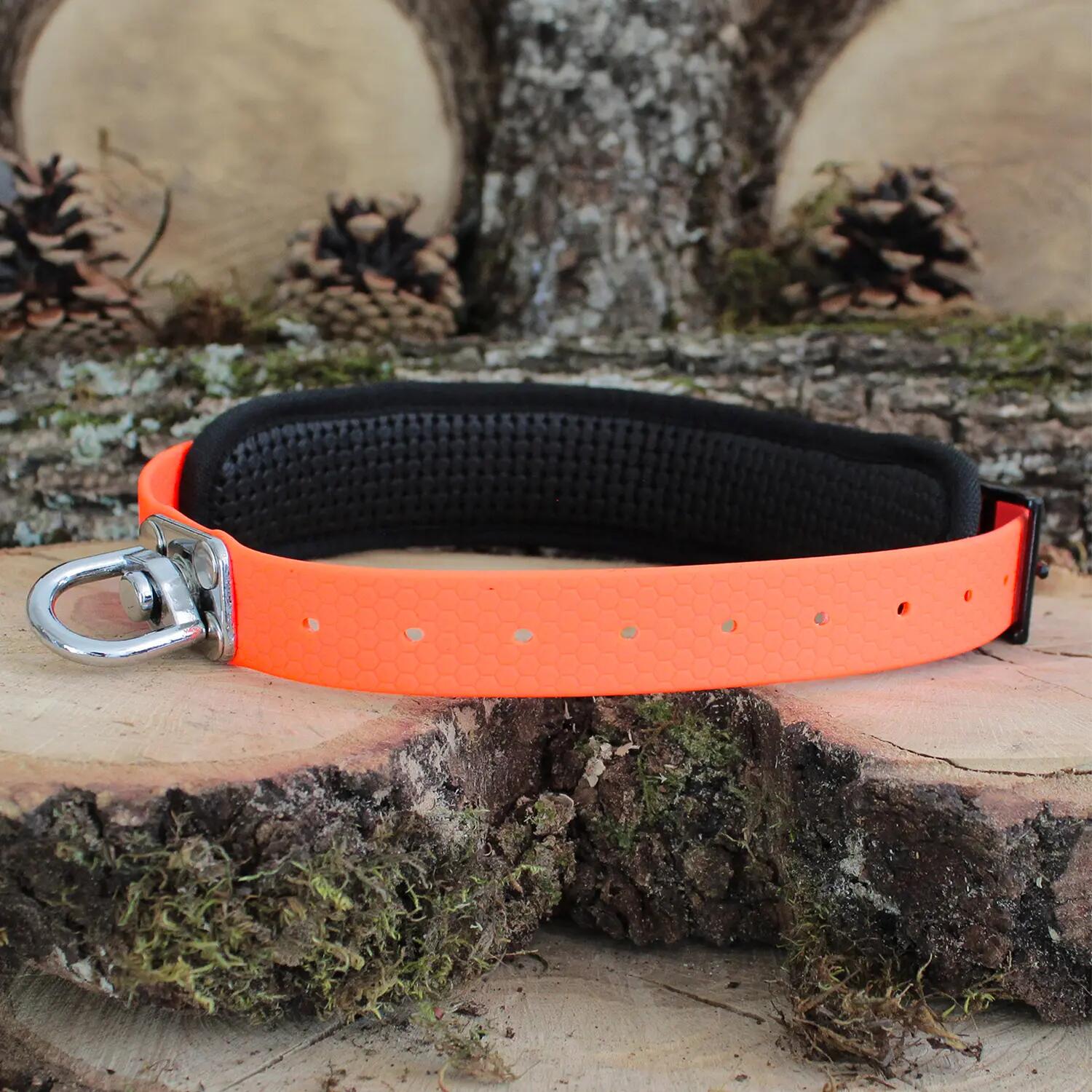COLLIER CHIEN CANIHUNT MADE IN FRANCE CHIEN DE RECHERCHE AU SANG PVC 25mm ORANGE 4/4