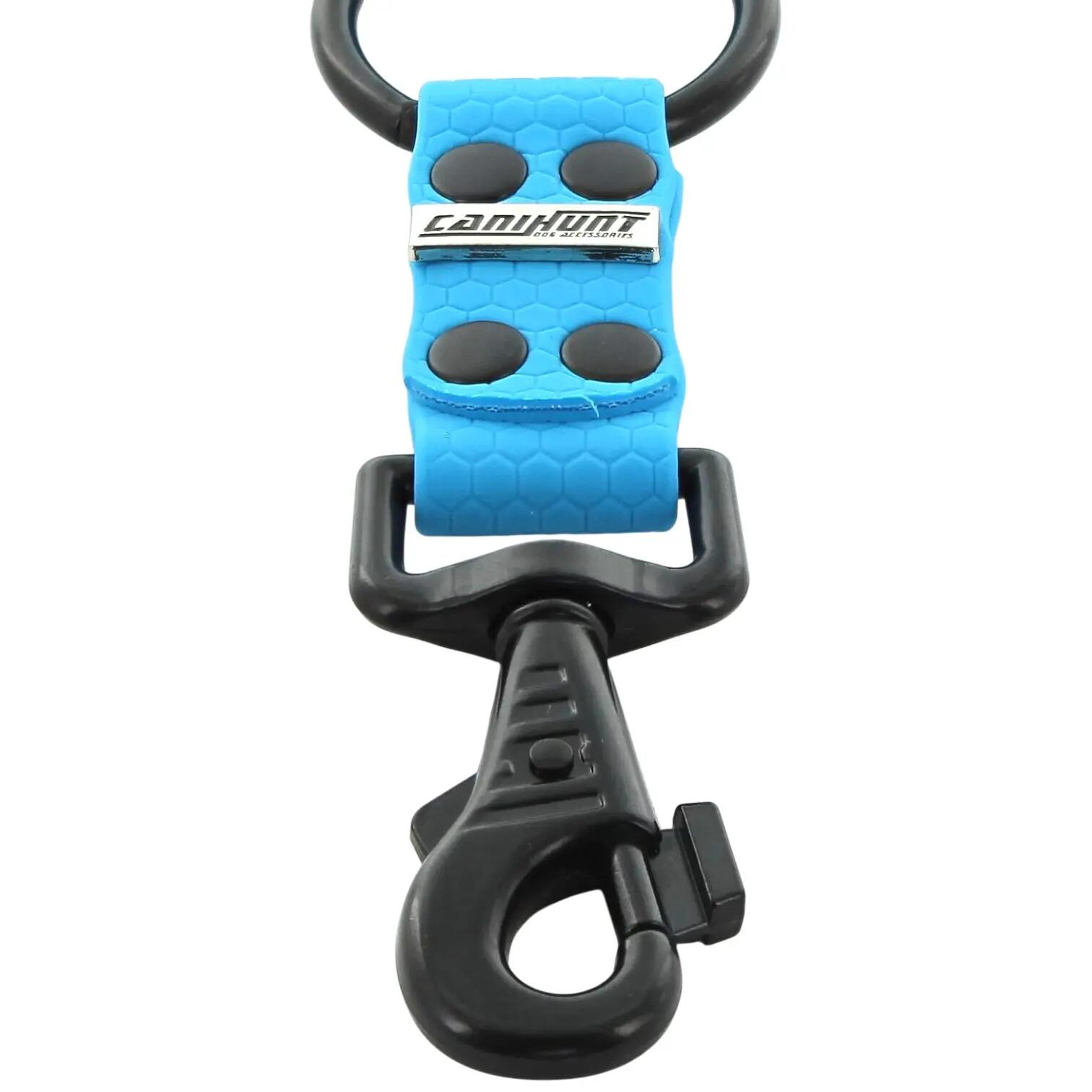 CANIHUNT-KOPPELING MADE IN FRANCE HEXA 3 HONDEN KORT 15 CM breedte 25 mm BLAUW 2/5