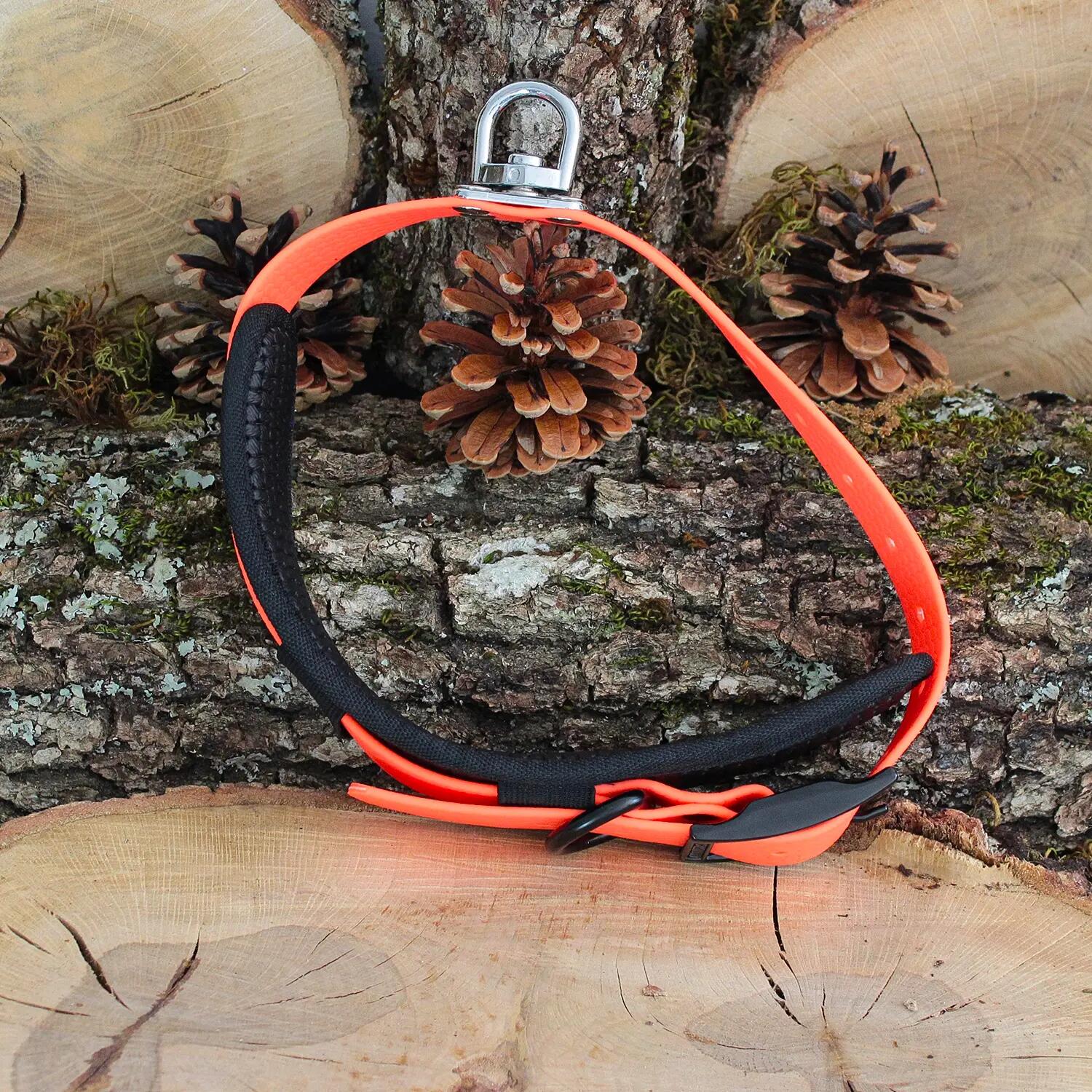 COLLIER CHIEN CANIHUNT MADE IN FRANCE CHIEN DE RECHERCHE AU SANG PVC 25mm ORANGE 3/4
