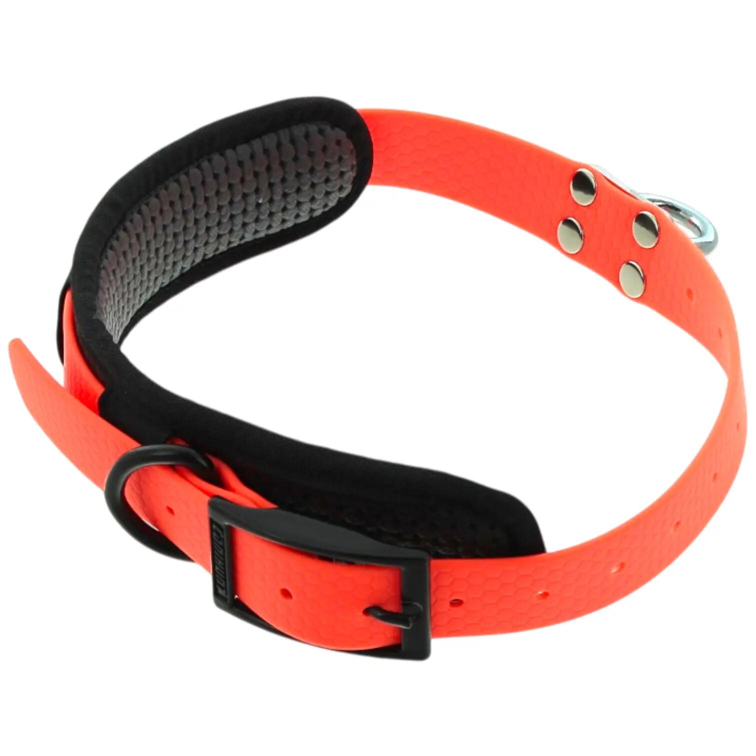 COLLIER CHIEN CANIHUNT MADE IN FRANCE CHIEN DE RECHERCHE AU SANG PVC 25mm ORANGE 2/4