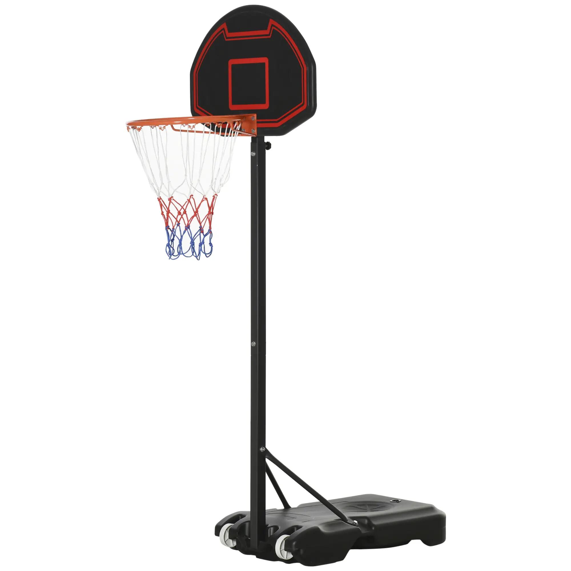 Panier de basket-ball, hauteur réglable, base lestable, très stable, noir 2/9